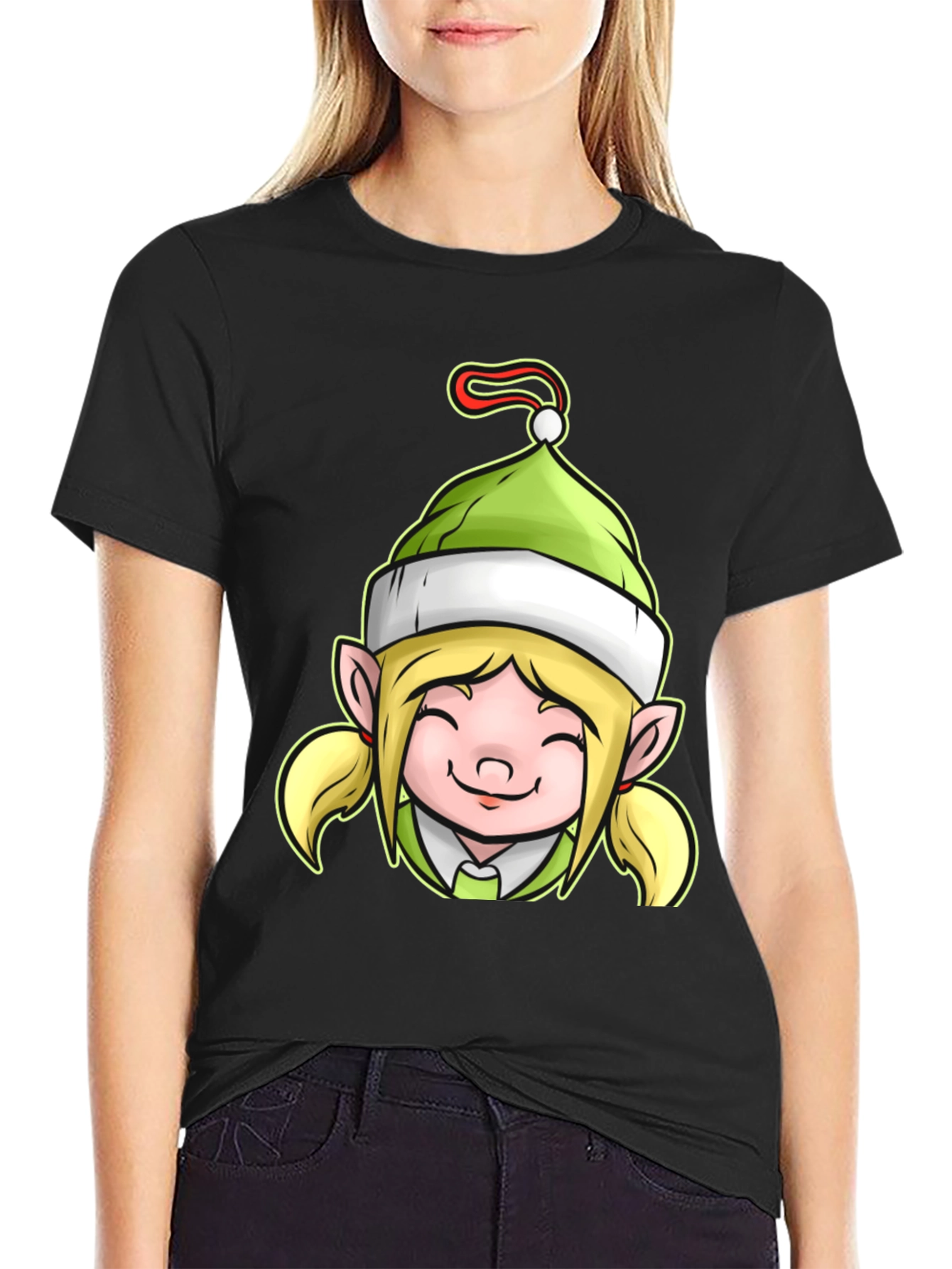 Festive Elf Girl Graphic Tee