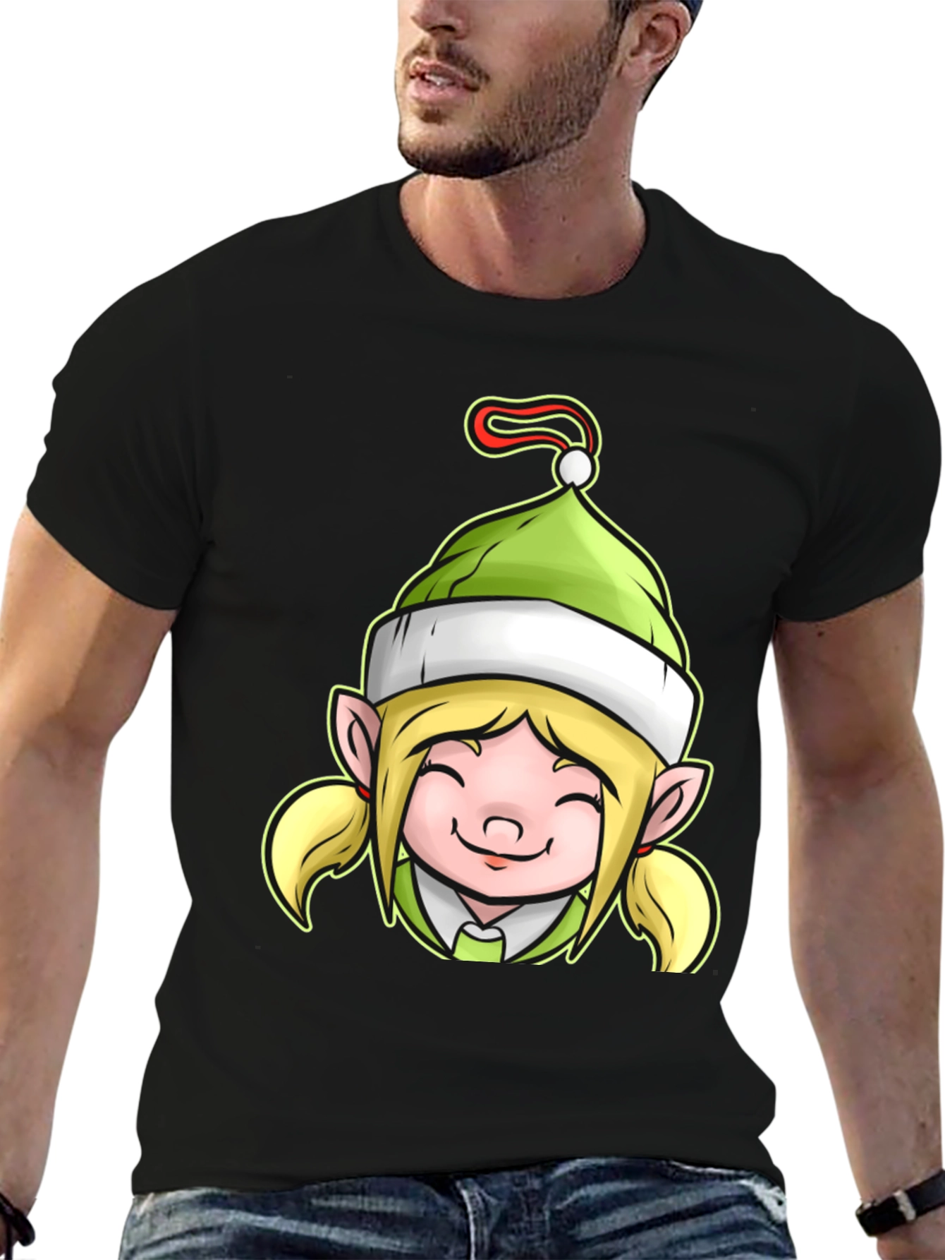 Festive Elf Girl Graphic Tee