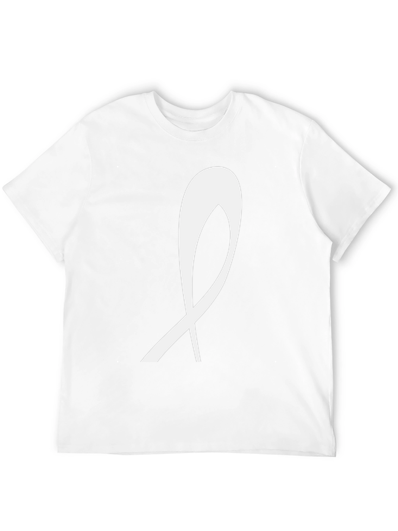Black T-Shirt with White Ribbon Graphic