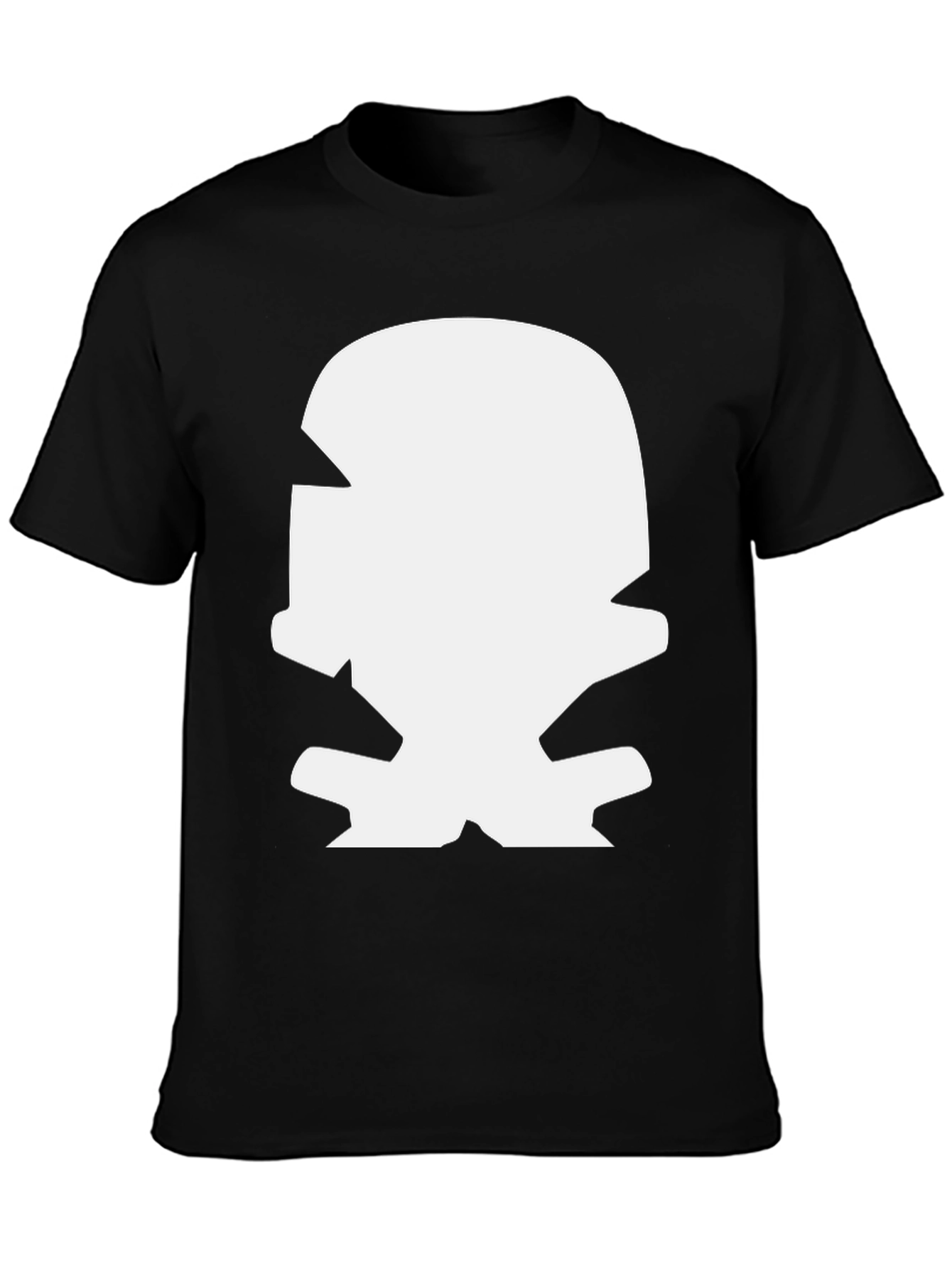 Bold Graphic Tee: White Mascot Design on Black