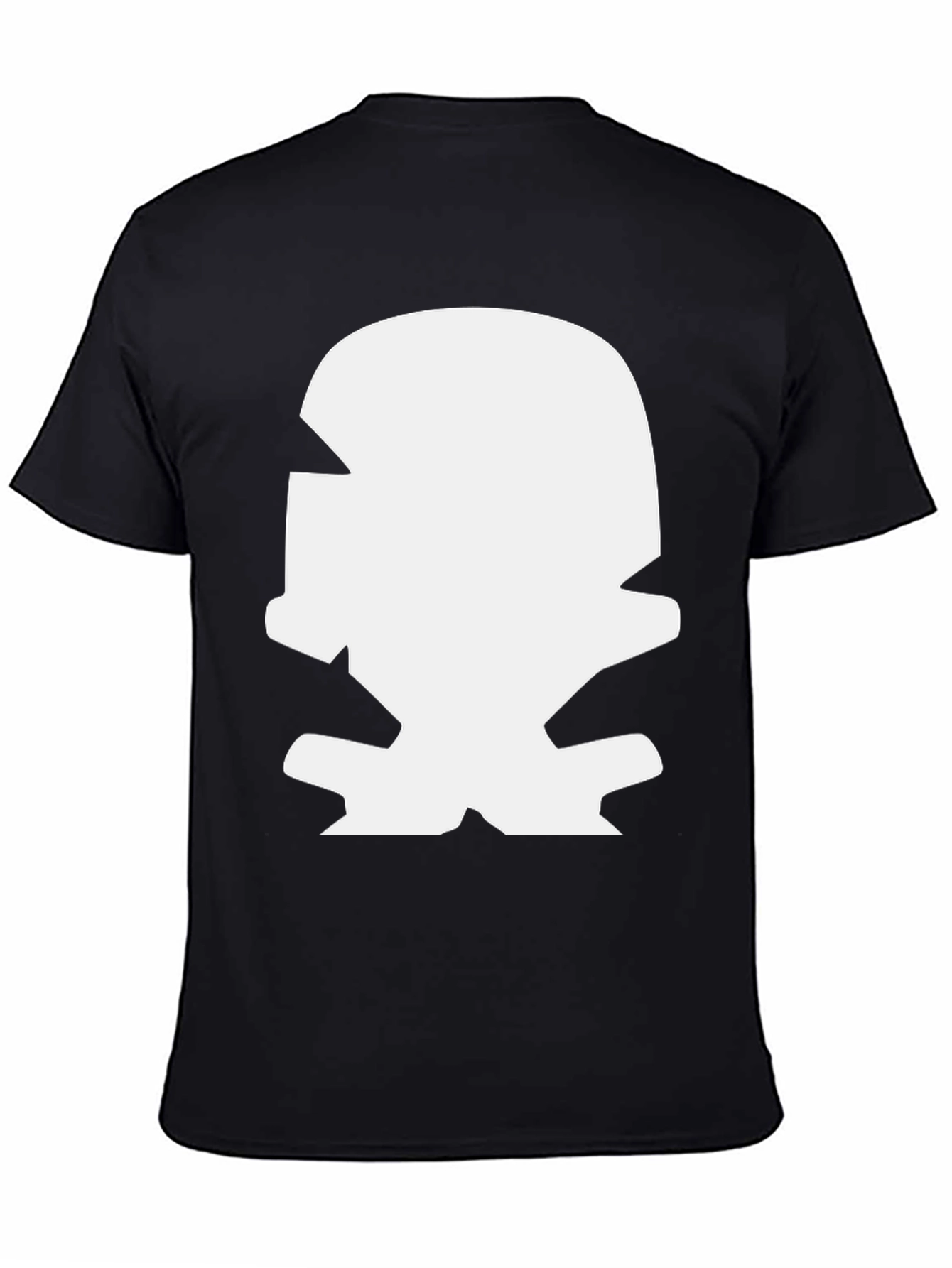 Bold Graphic Tee: White Mascot Design on Black