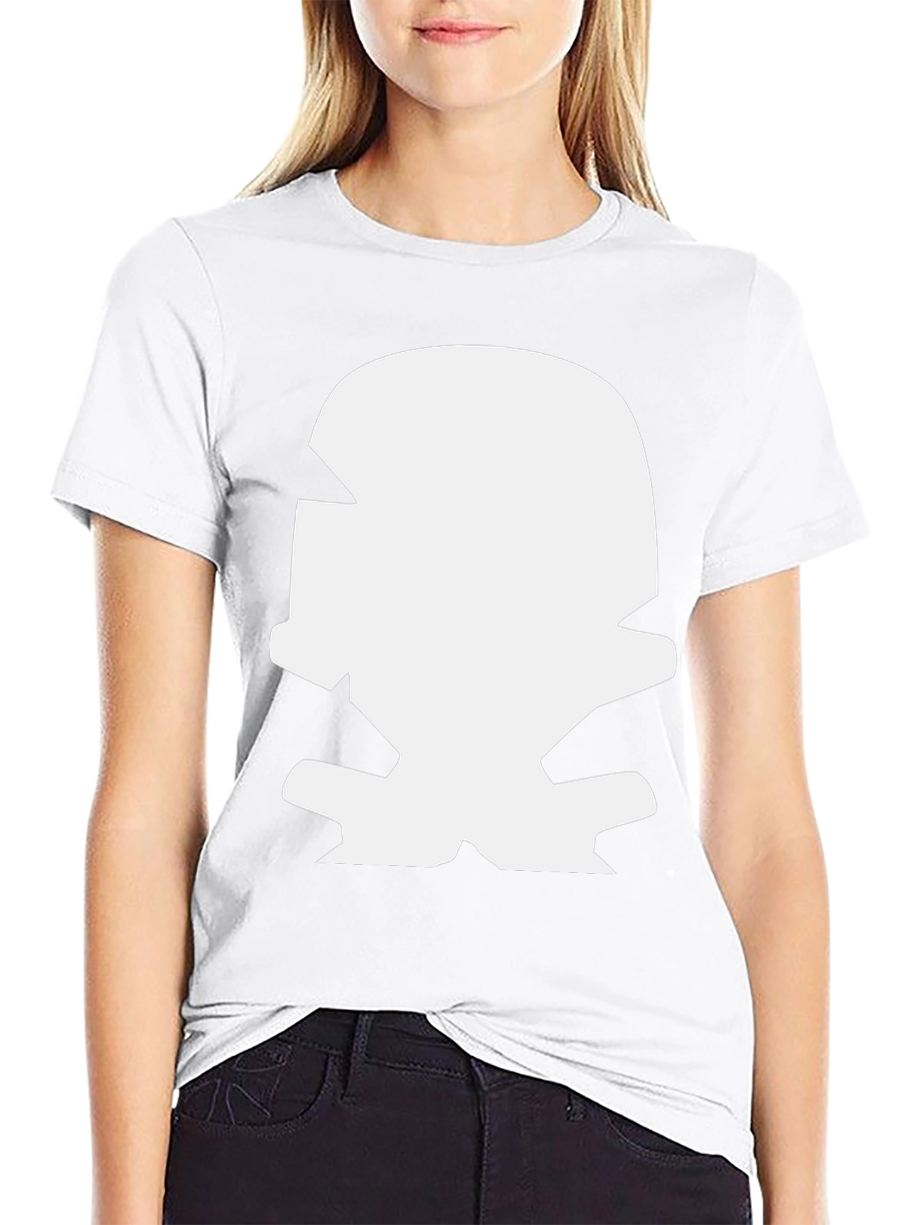 Bold Graphic Tee: White Mascot Design on Black