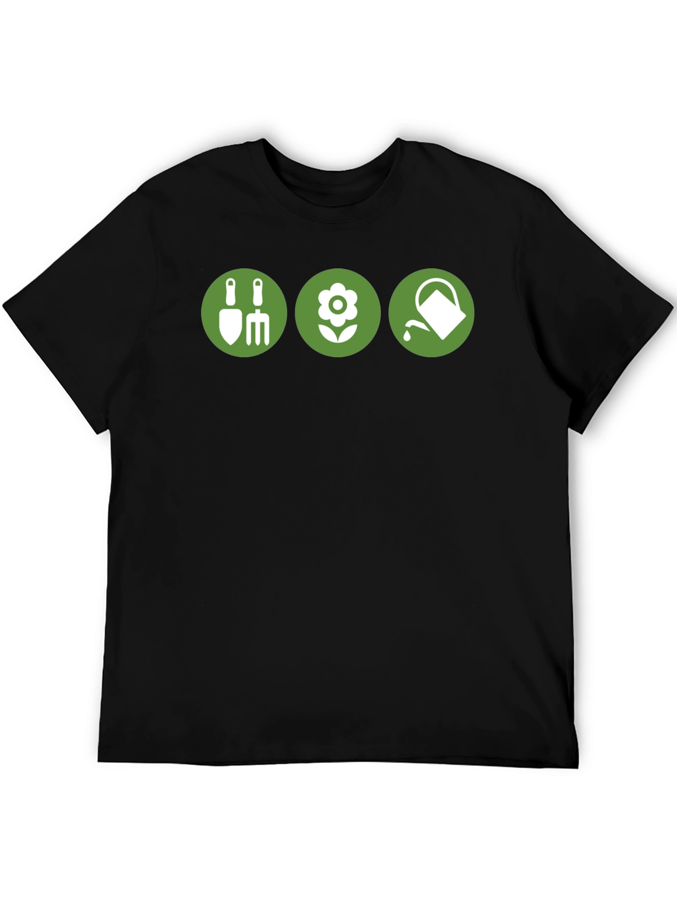 Gardening Icons Black T-Shirt
