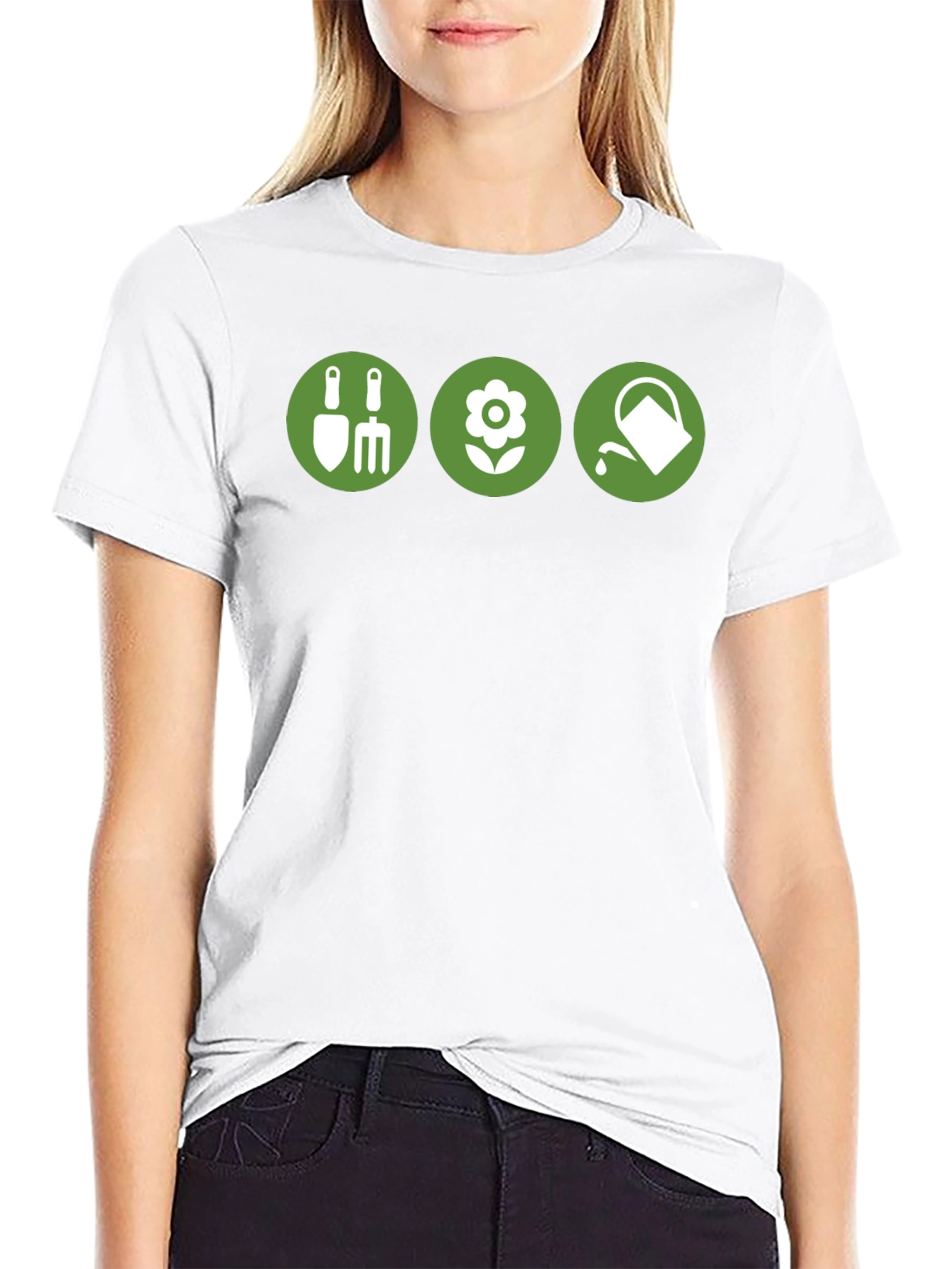 Gardening Icons Black T-Shirt