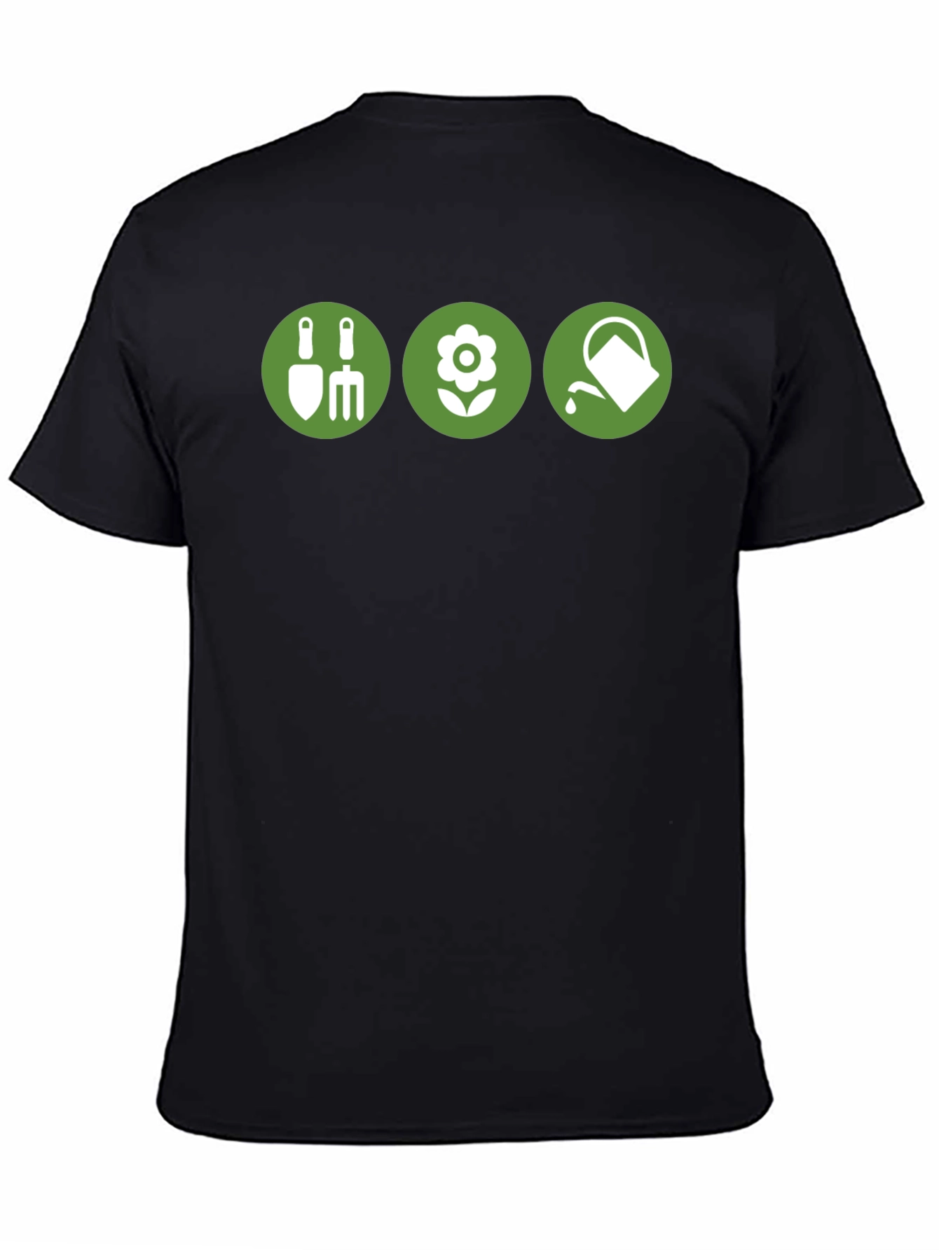 Gardening Icons Black T-Shirt