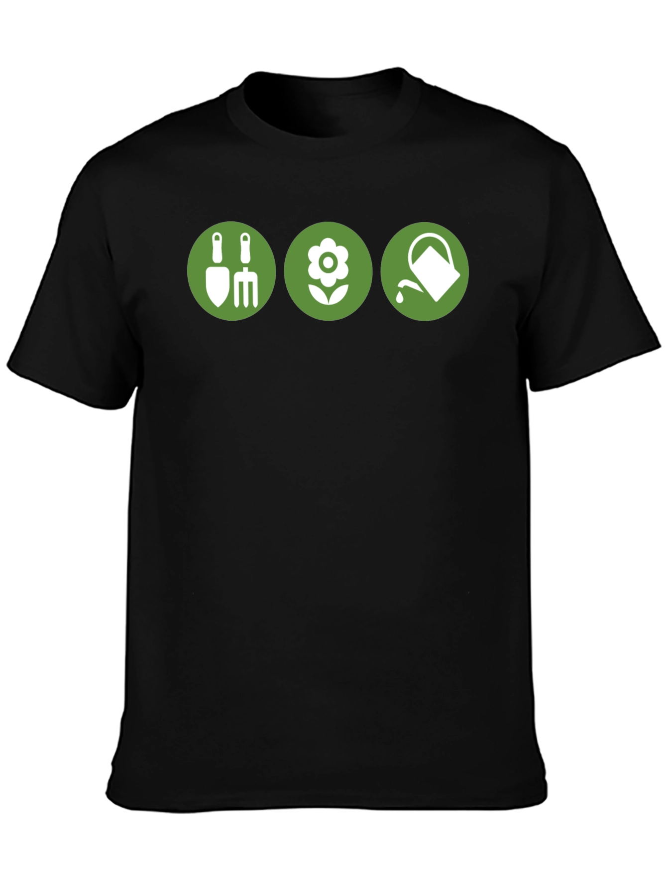 Gardening Icons Black T-Shirt