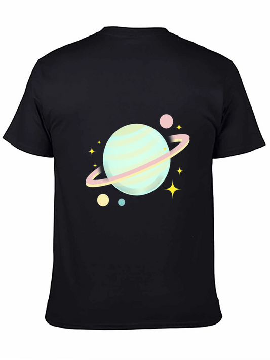 Planet & Stars Graphic Tee - Soft Cotton Blend