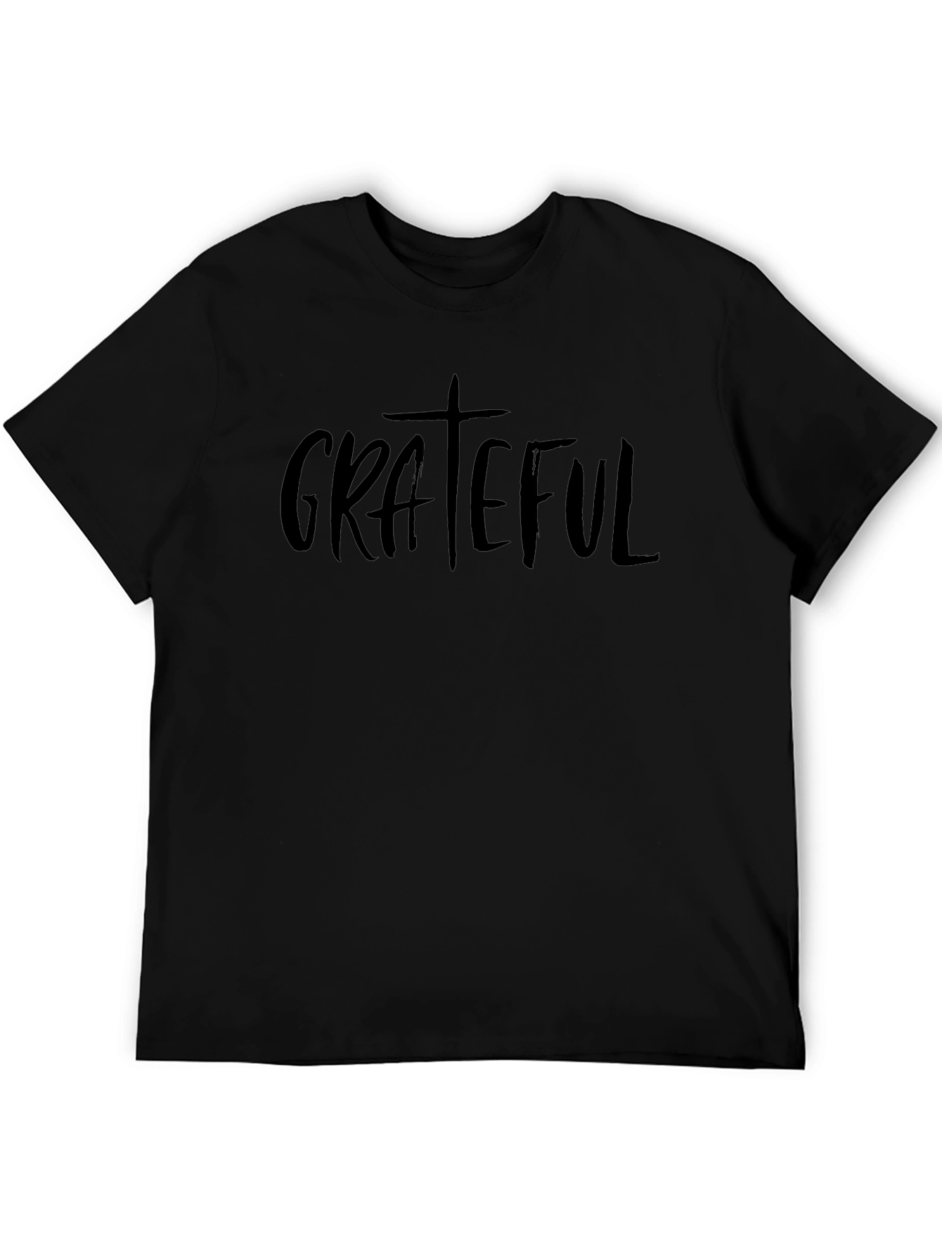 Grateful Graphic T-Shirt - Black Crew Neck Tee