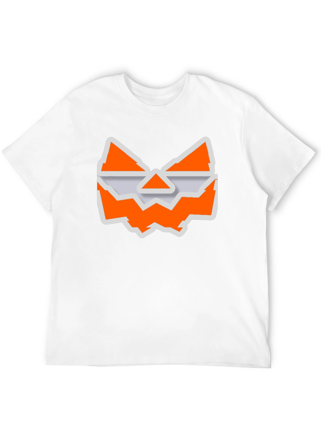 Halloween Jack-O-Lantern Face Graphic Tee - Black Cotton T-Shirt
