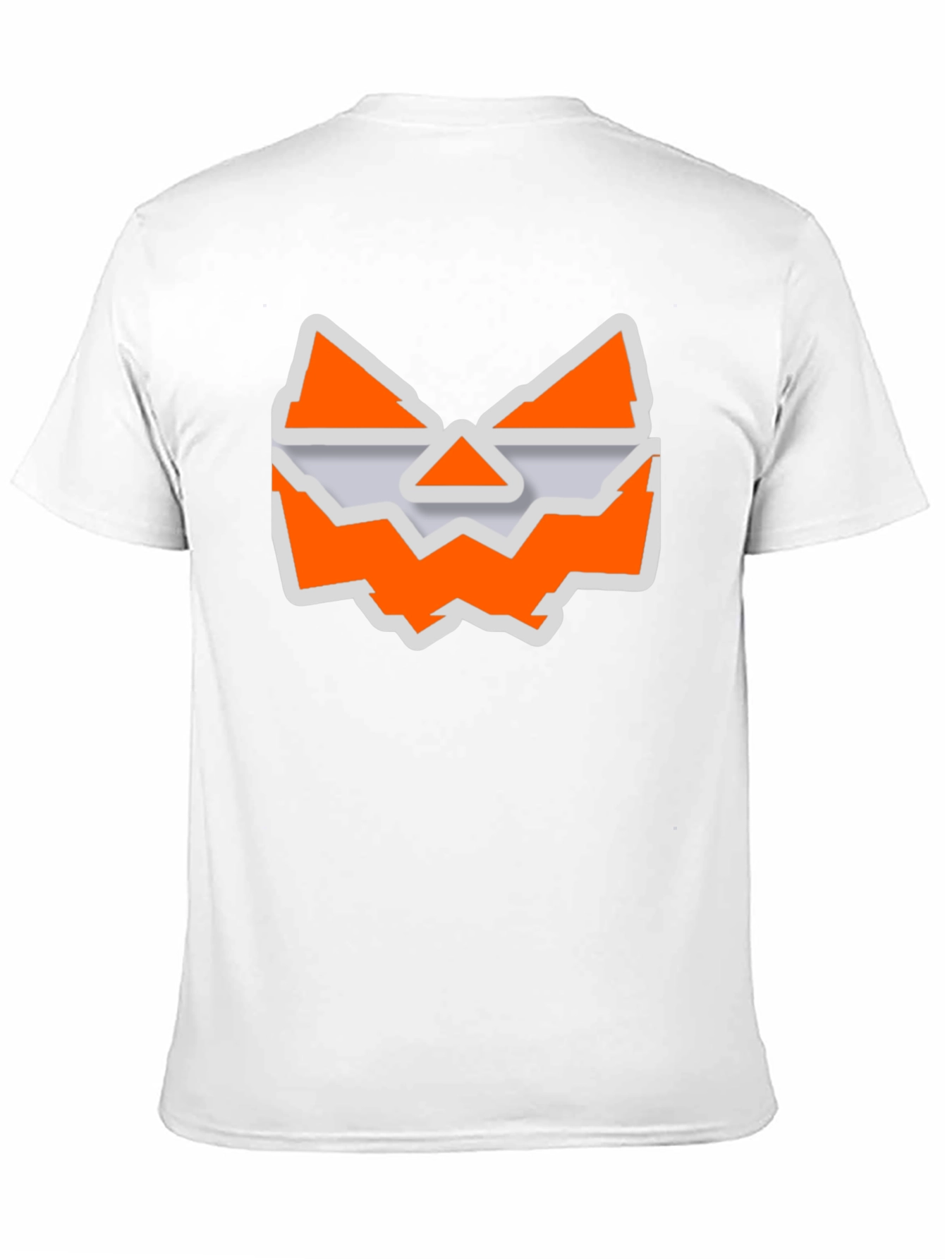 Halloween Jack-O-Lantern Face Graphic Tee - Black Cotton T-Shirt
