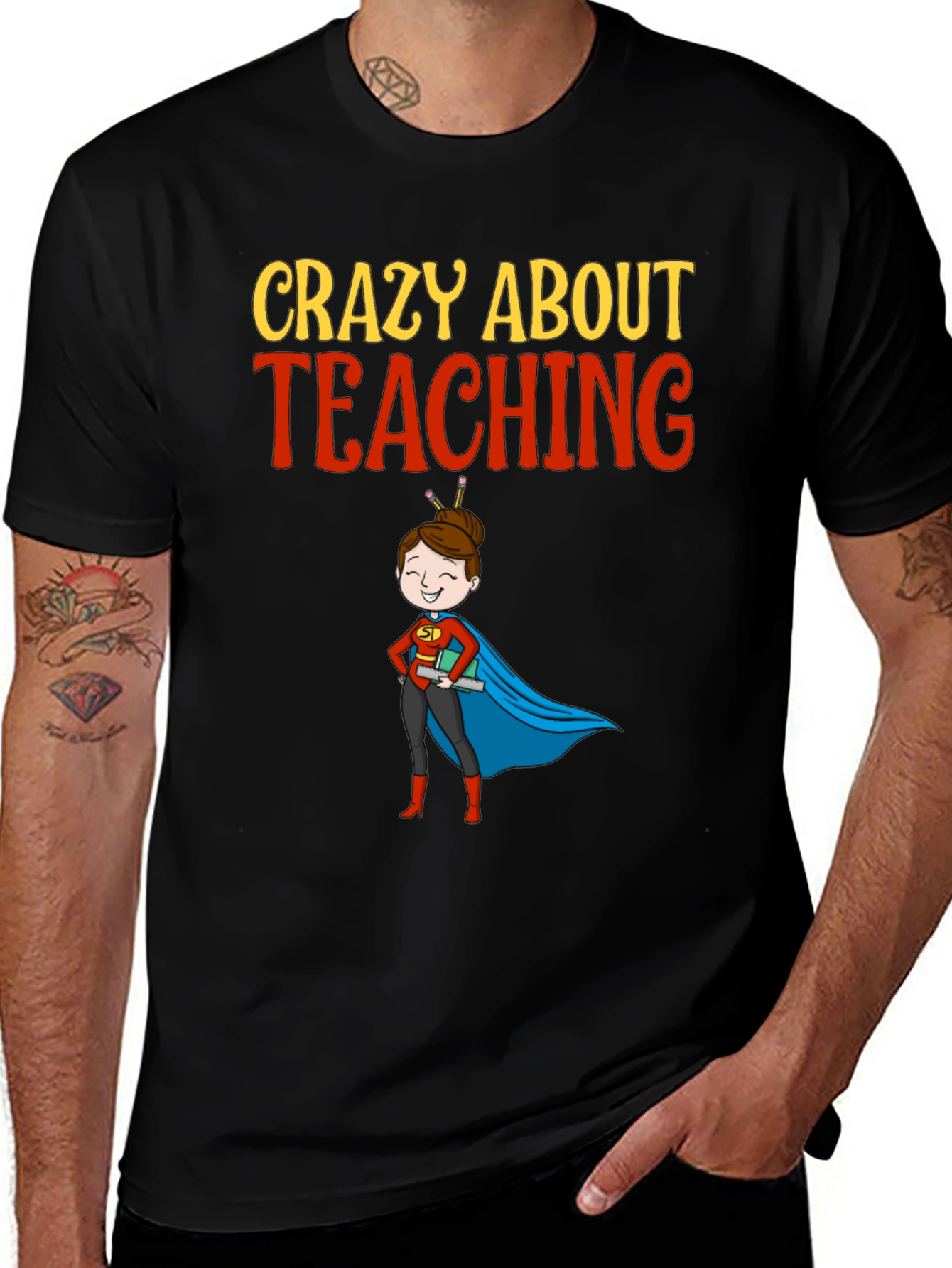 Crazy About Teaching Teacher Graphic T-Shirt