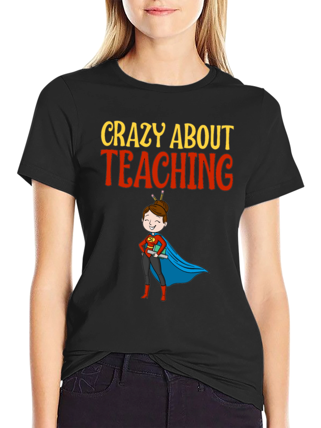 Crazy About Teaching Teacher Graphic T-Shirt