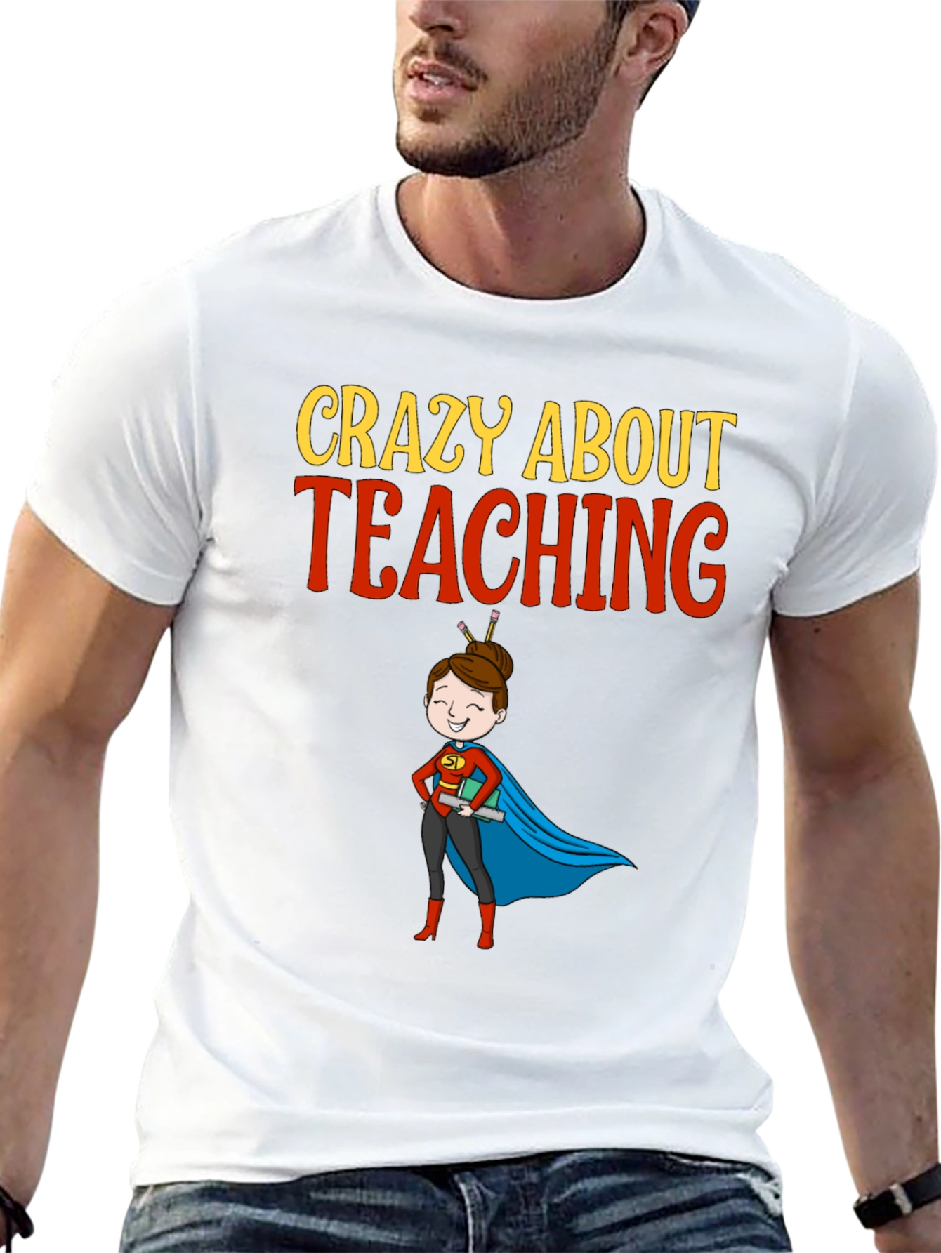 Crazy About Teaching Teacher Graphic T-Shirt