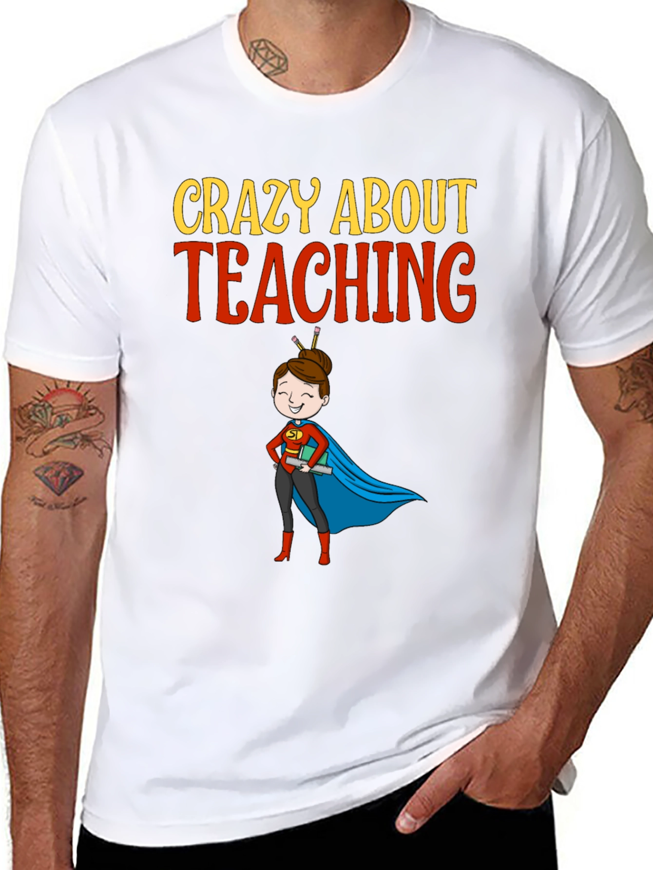 Crazy About Teaching Teacher Graphic T-Shirt