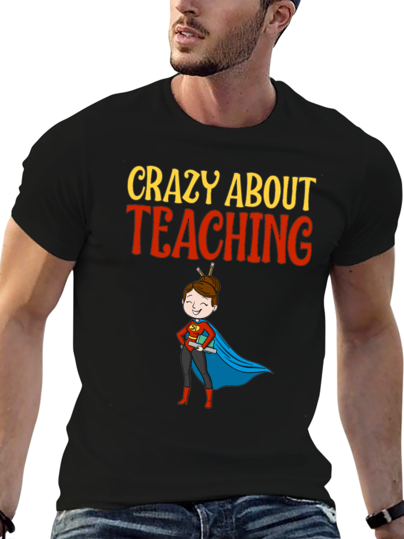 Crazy About Teaching Teacher Graphic T-Shirt