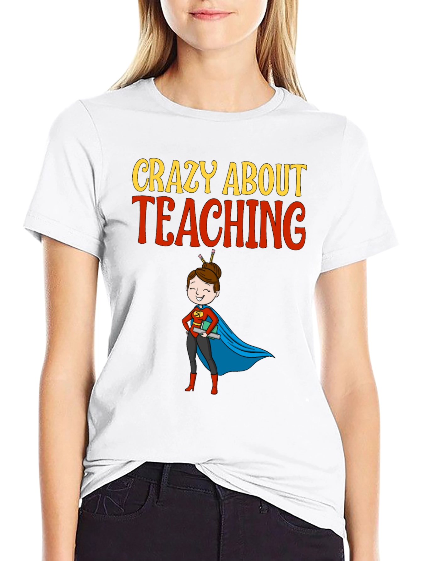 Crazy About Teaching Teacher Graphic T-Shirt