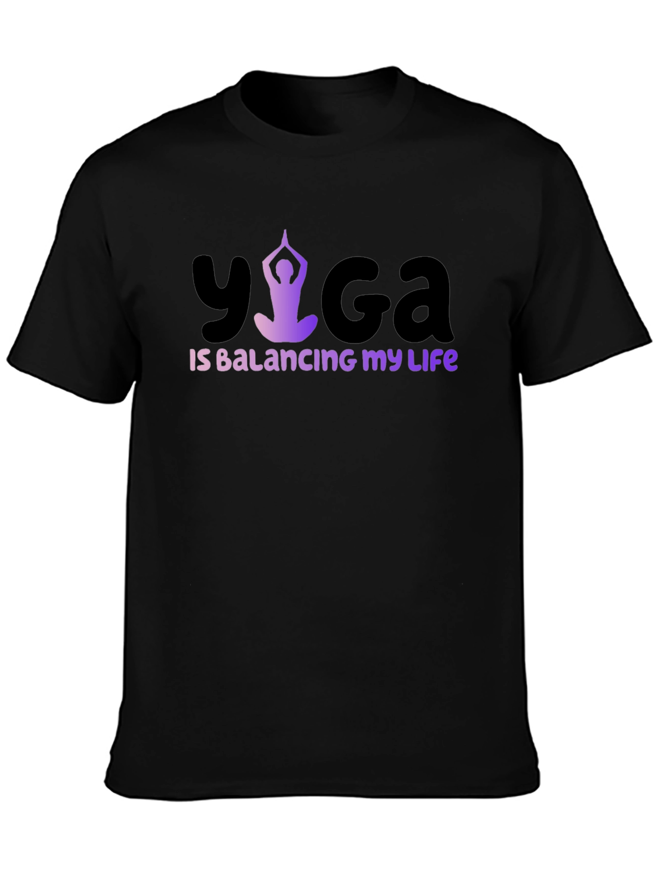 Yoga Balancing Life T-Shirt Black