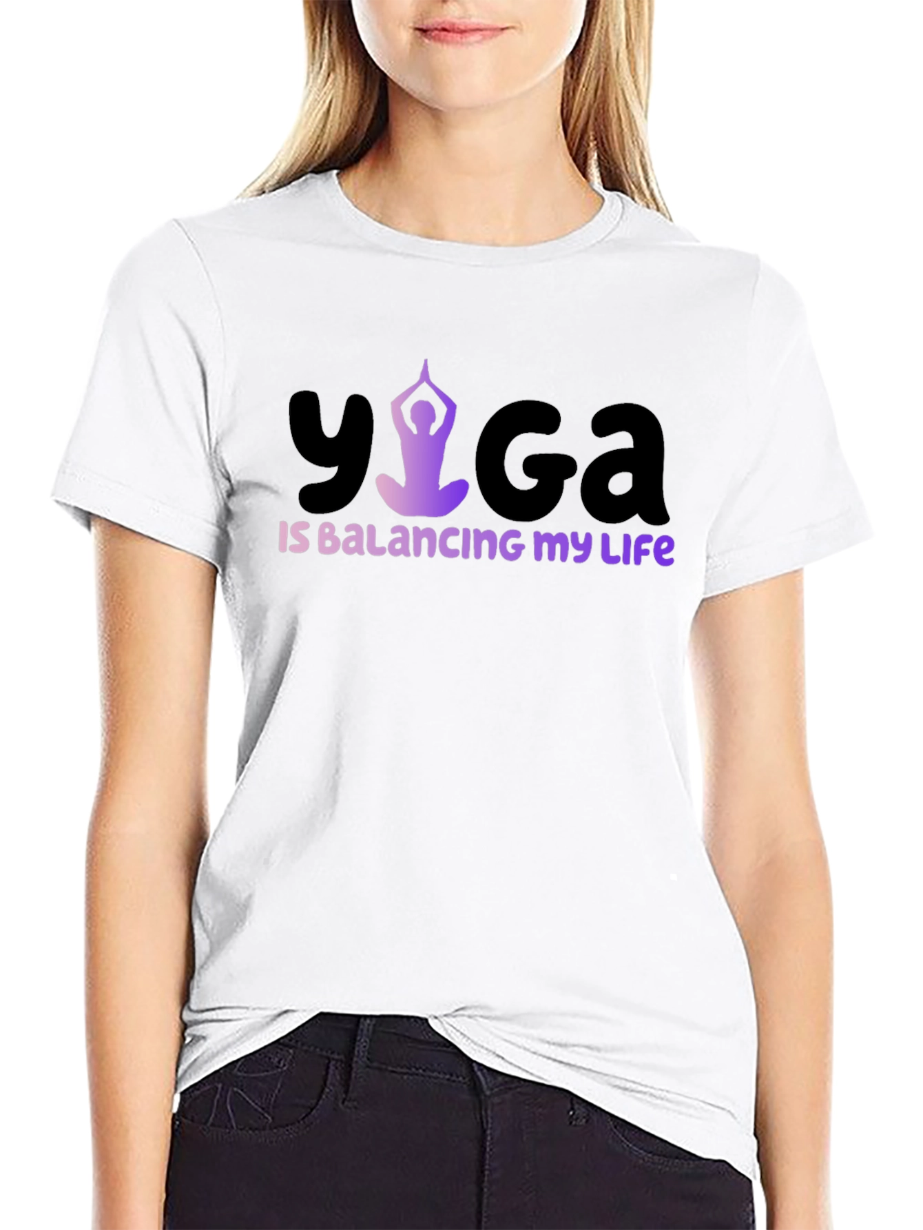 Yoga Balancing Life T-Shirt Black