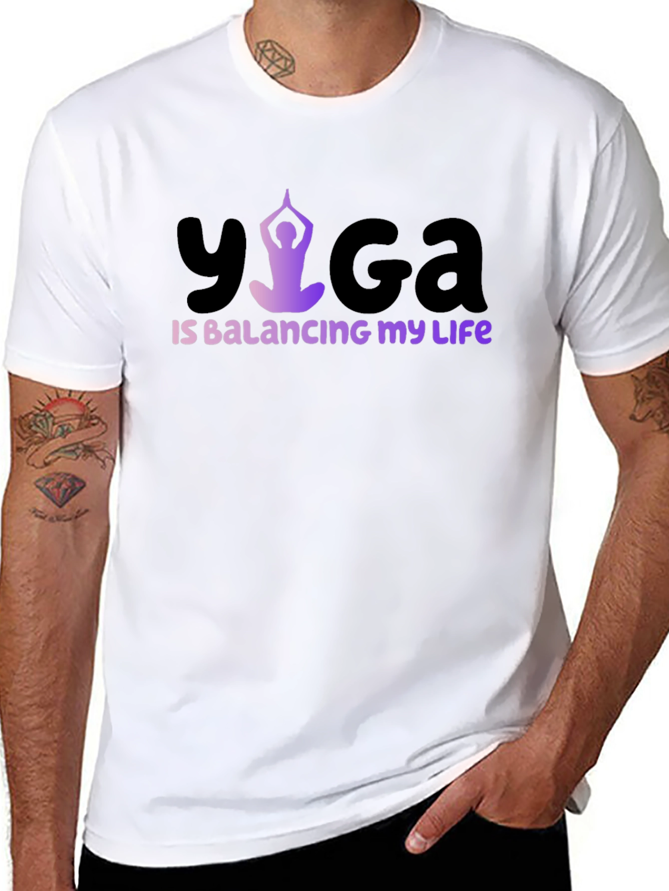 Yoga Balancing Life T-Shirt Black