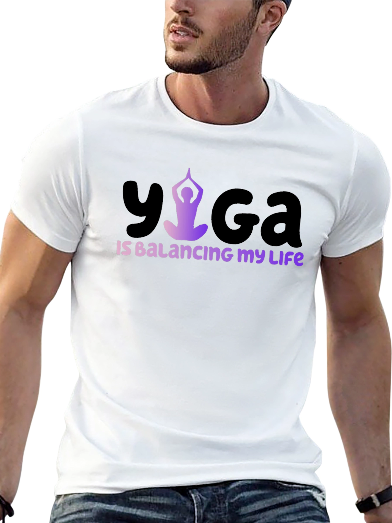 Yoga Balancing Life T-Shirt Black