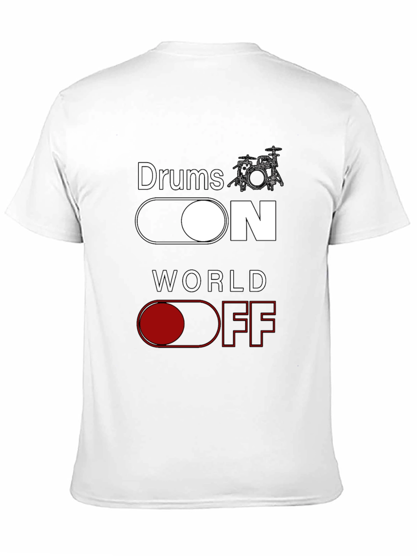 Drums ON World OFF Black T-Shirt