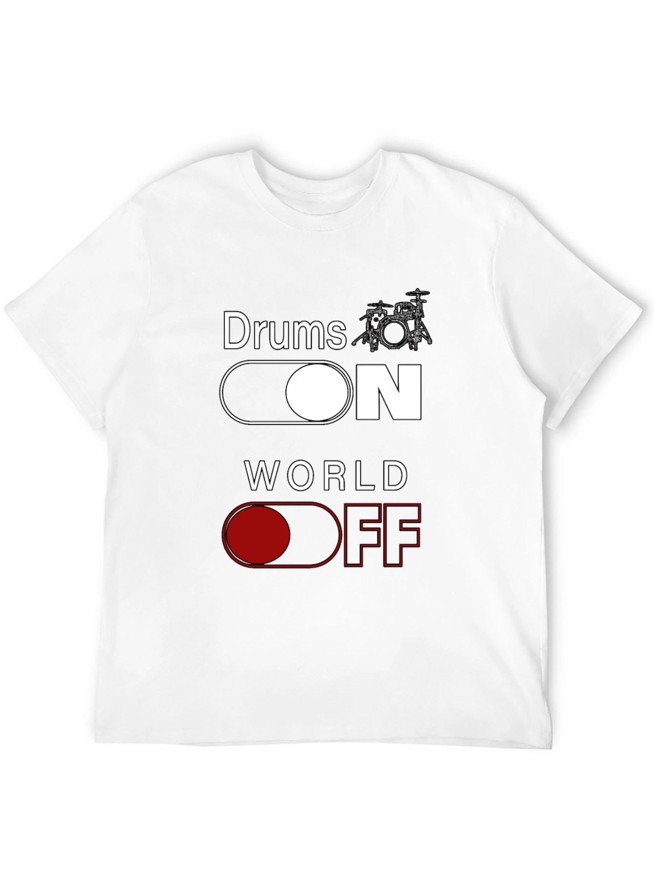 Drums ON World OFF Black T-Shirt