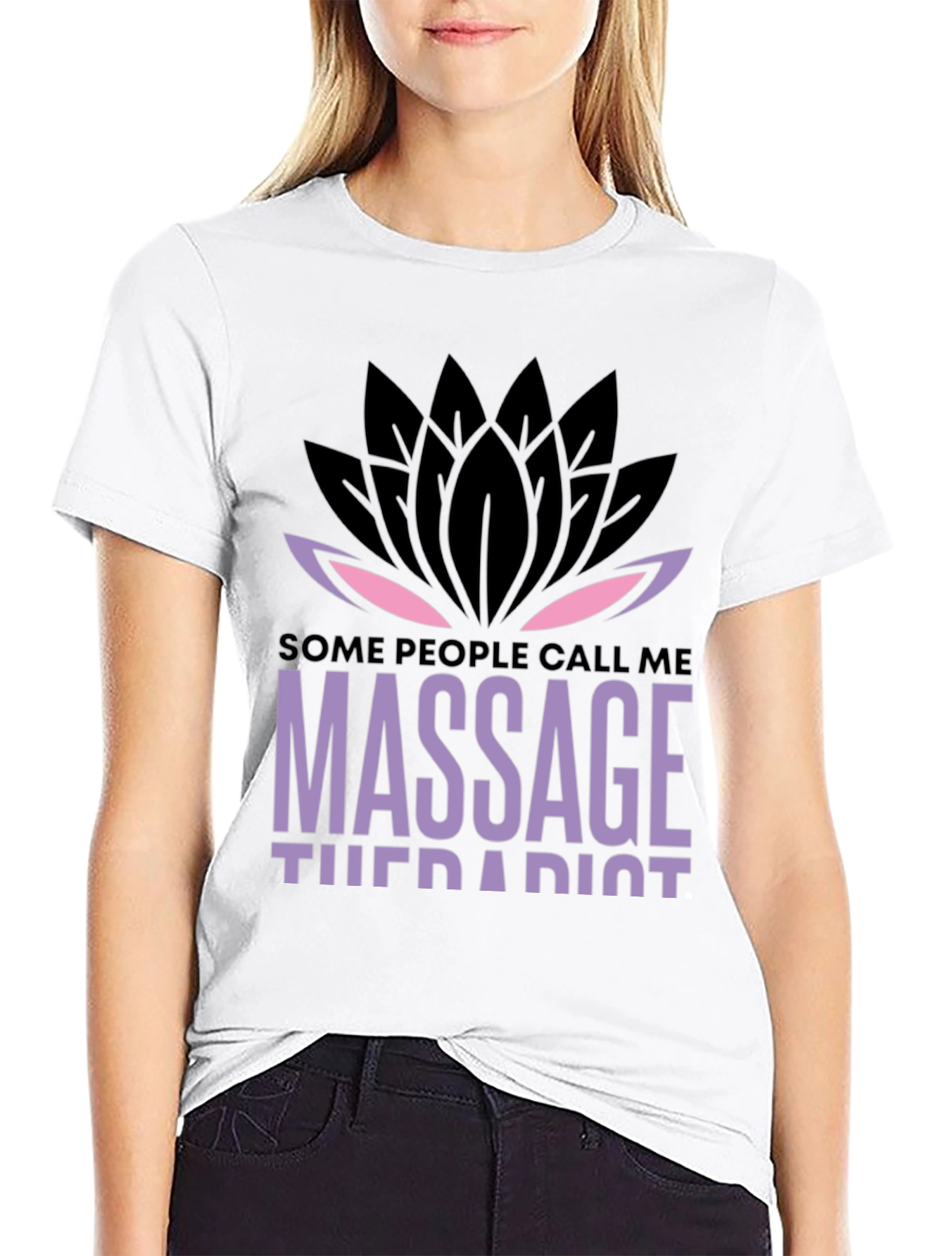 Massage Therapist Lotus Graphic T-Shirt - Unique Design