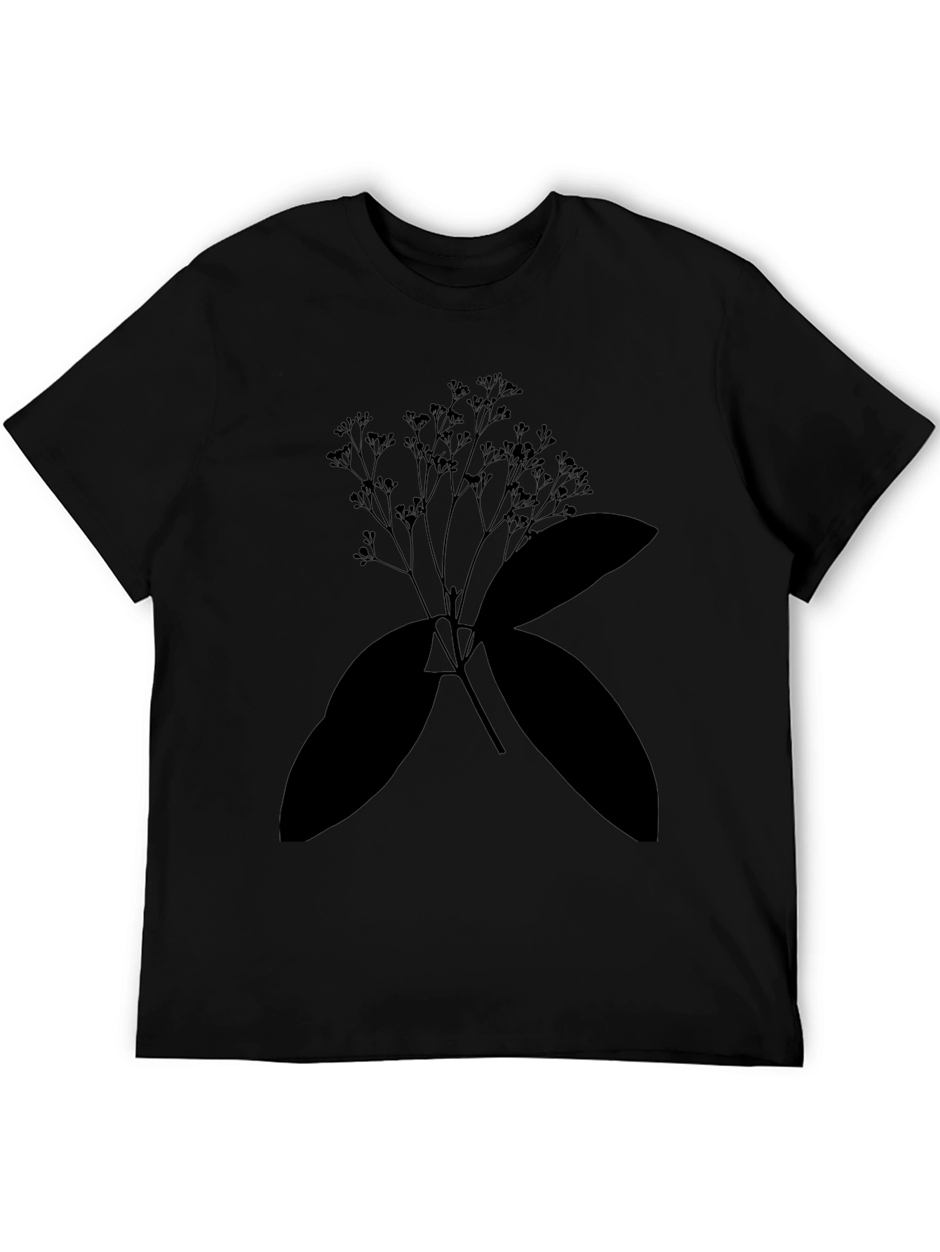 Black Floral Graphic T-Shirt - Casual Wear