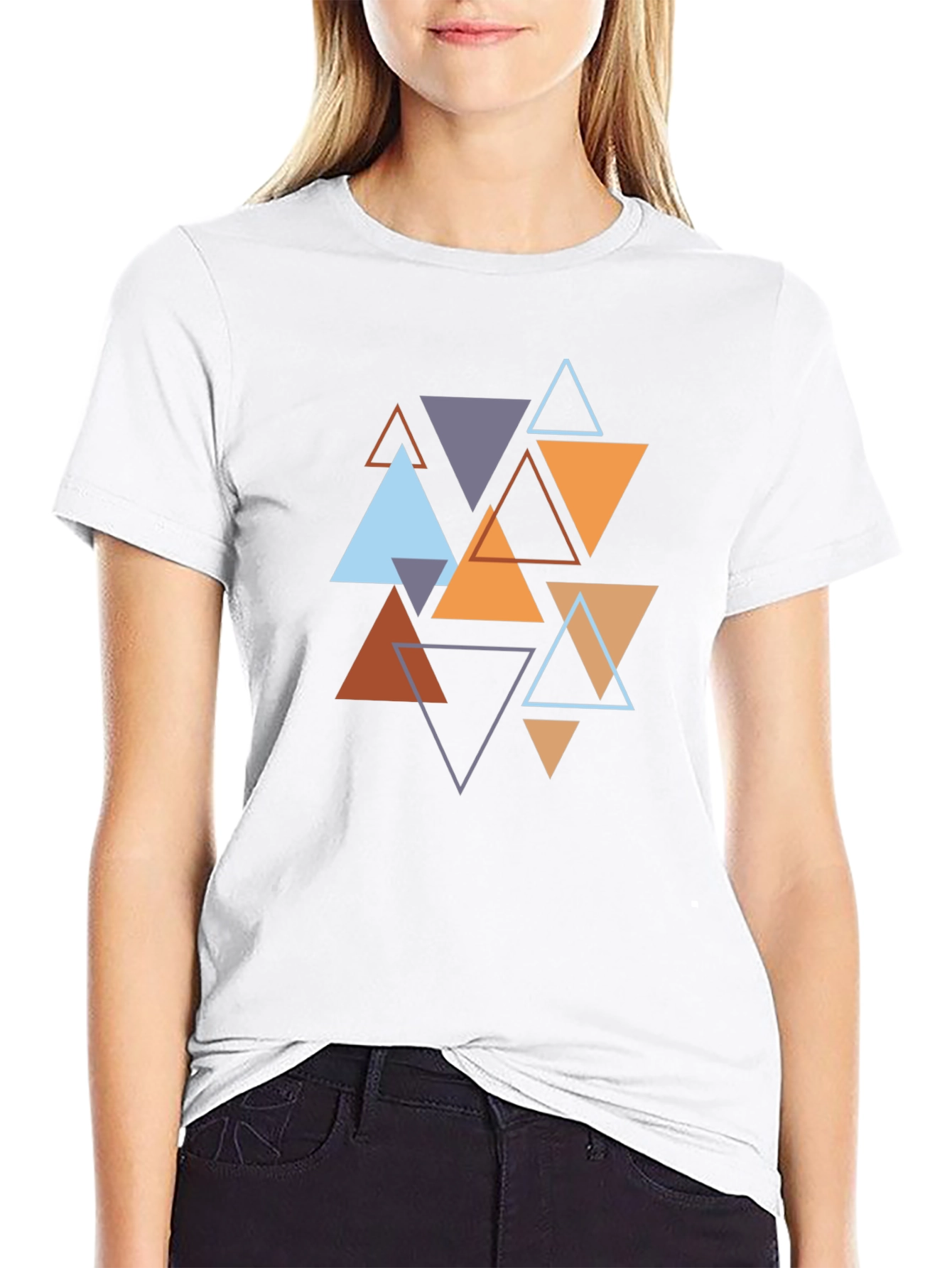 Geometric Triangle Pattern Mens T-Shirt