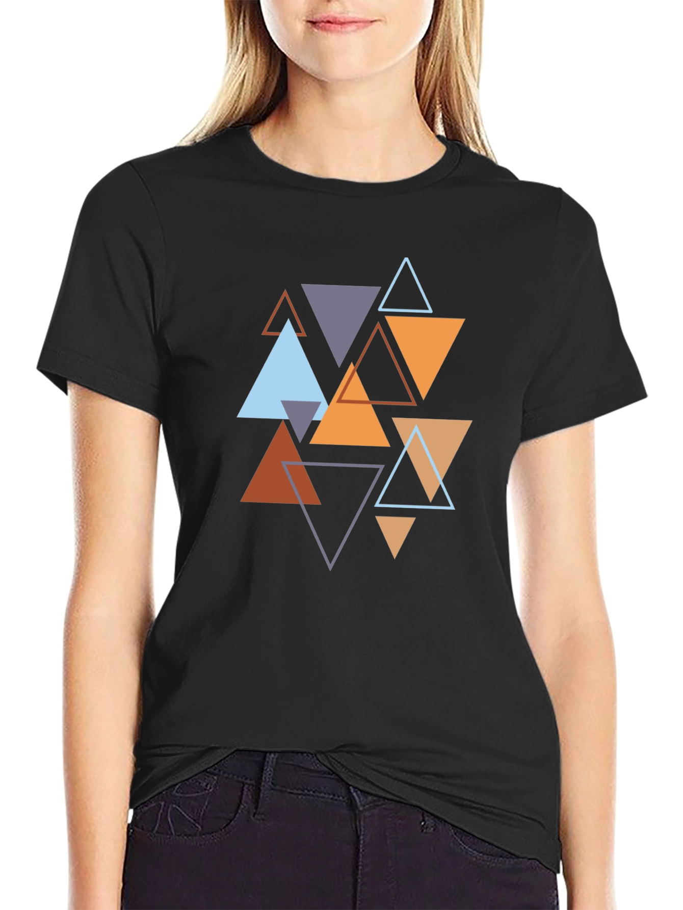 Geometric Triangle Pattern Mens T-Shirt