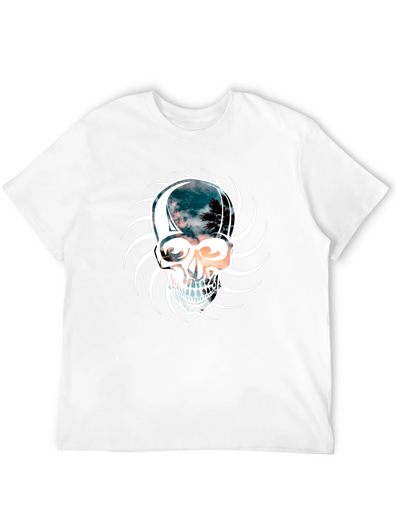 Skull Graphic Print Mens Black T-Shirt