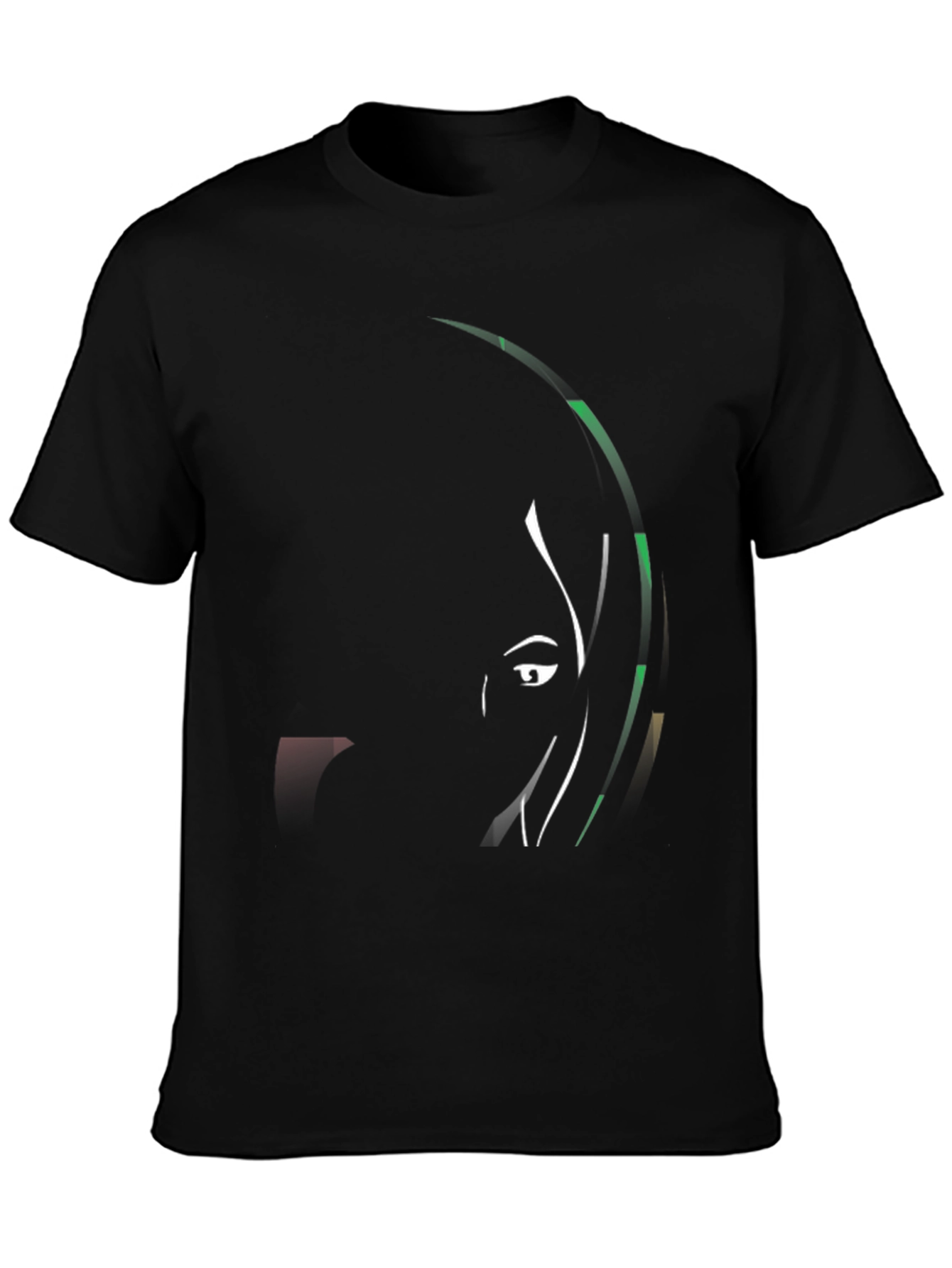 Abstract Face Black T-Shirt