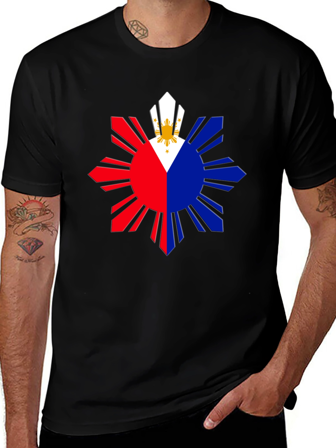 Philippines Flag Sun T-Shirt - Filipino Pride Tee