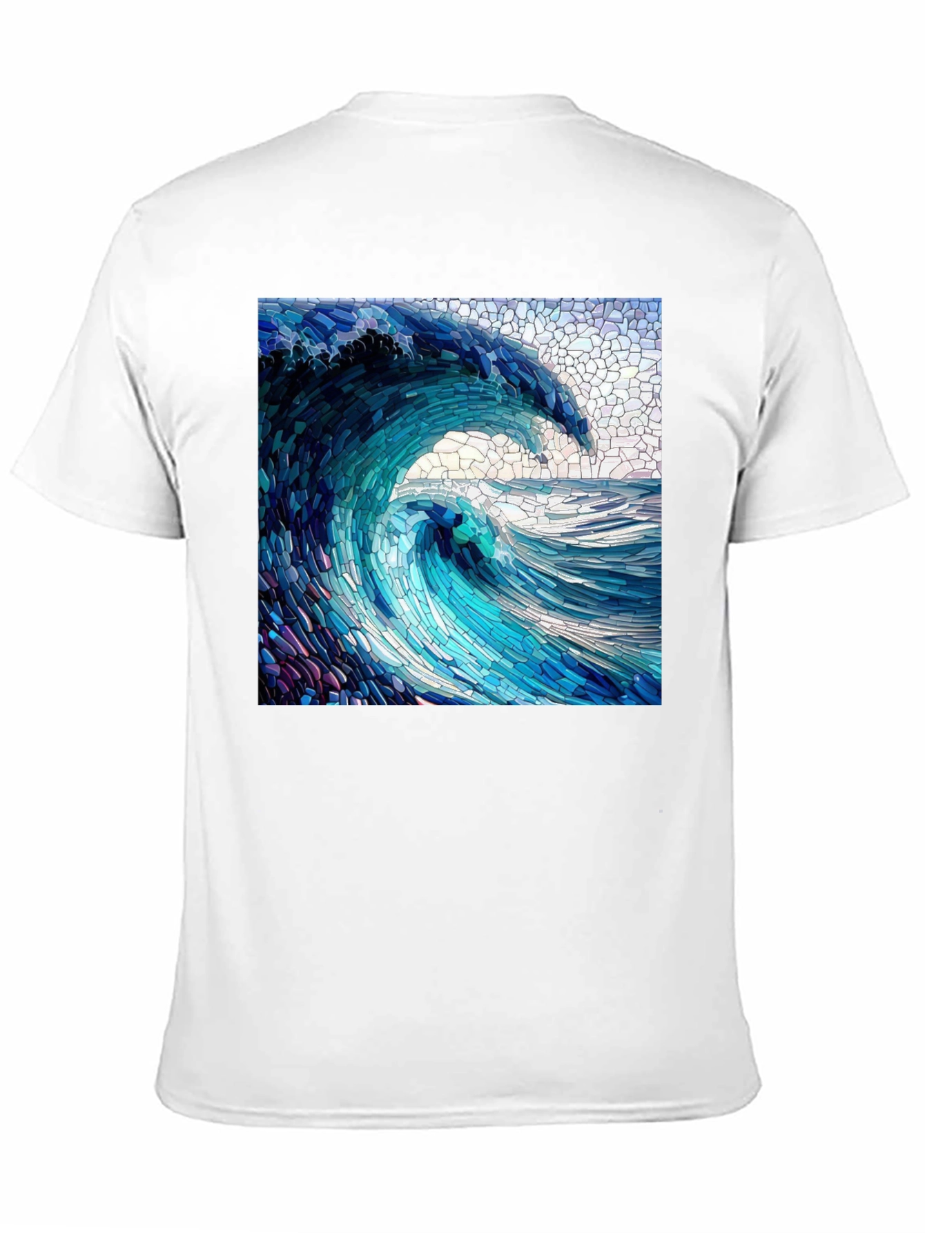 Mosaic Wave Graphic Tee - Ocean Art Shirt
