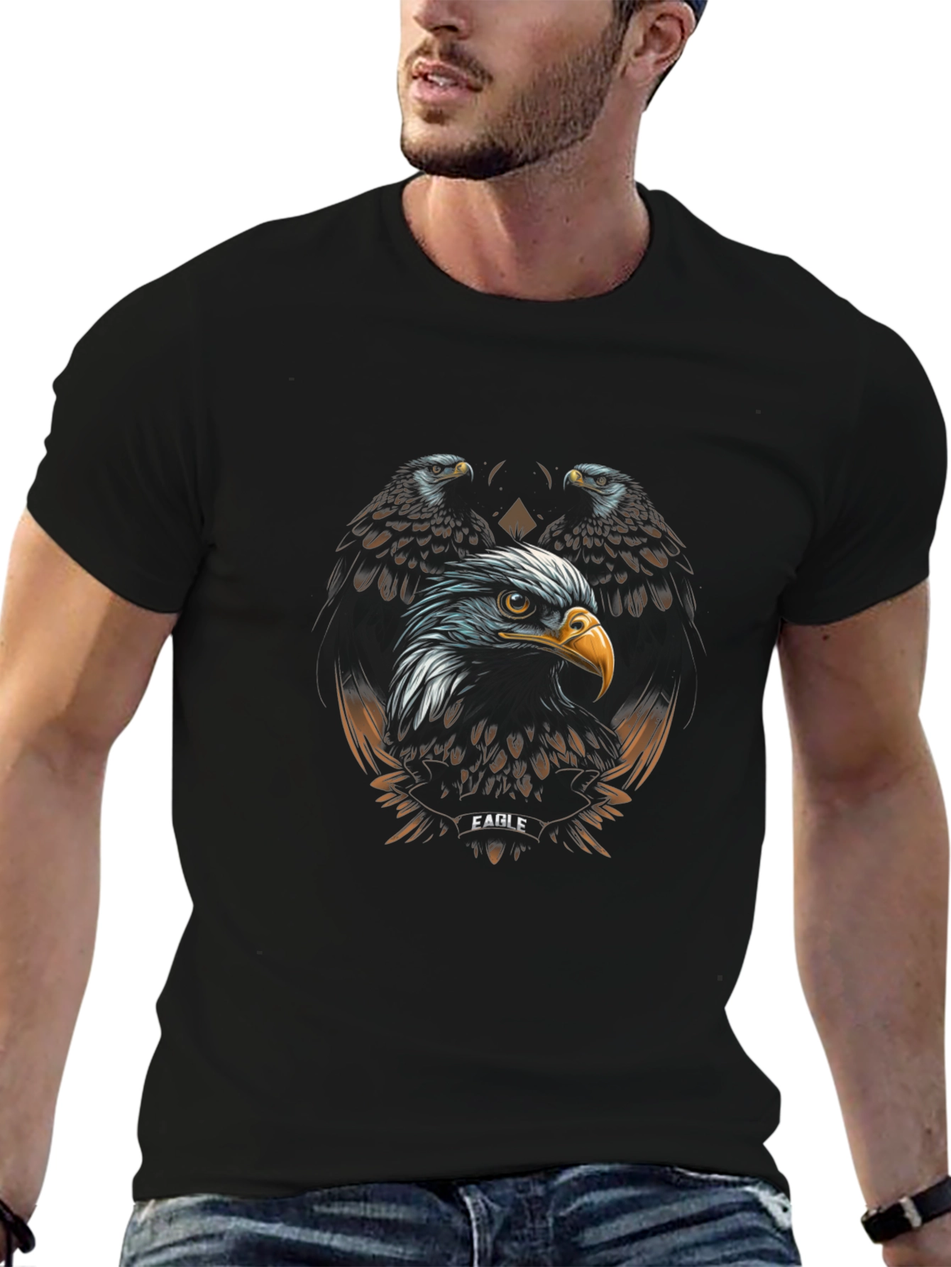 Eagle Graphic Print T-Shirt - Premium Cotton Blend