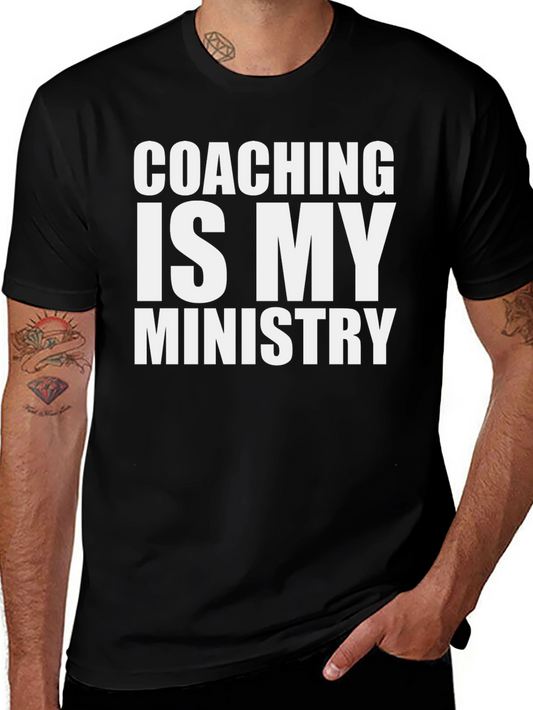 Coaching Is My Ministry Graphic Tee - Black Cotton T-Shirt