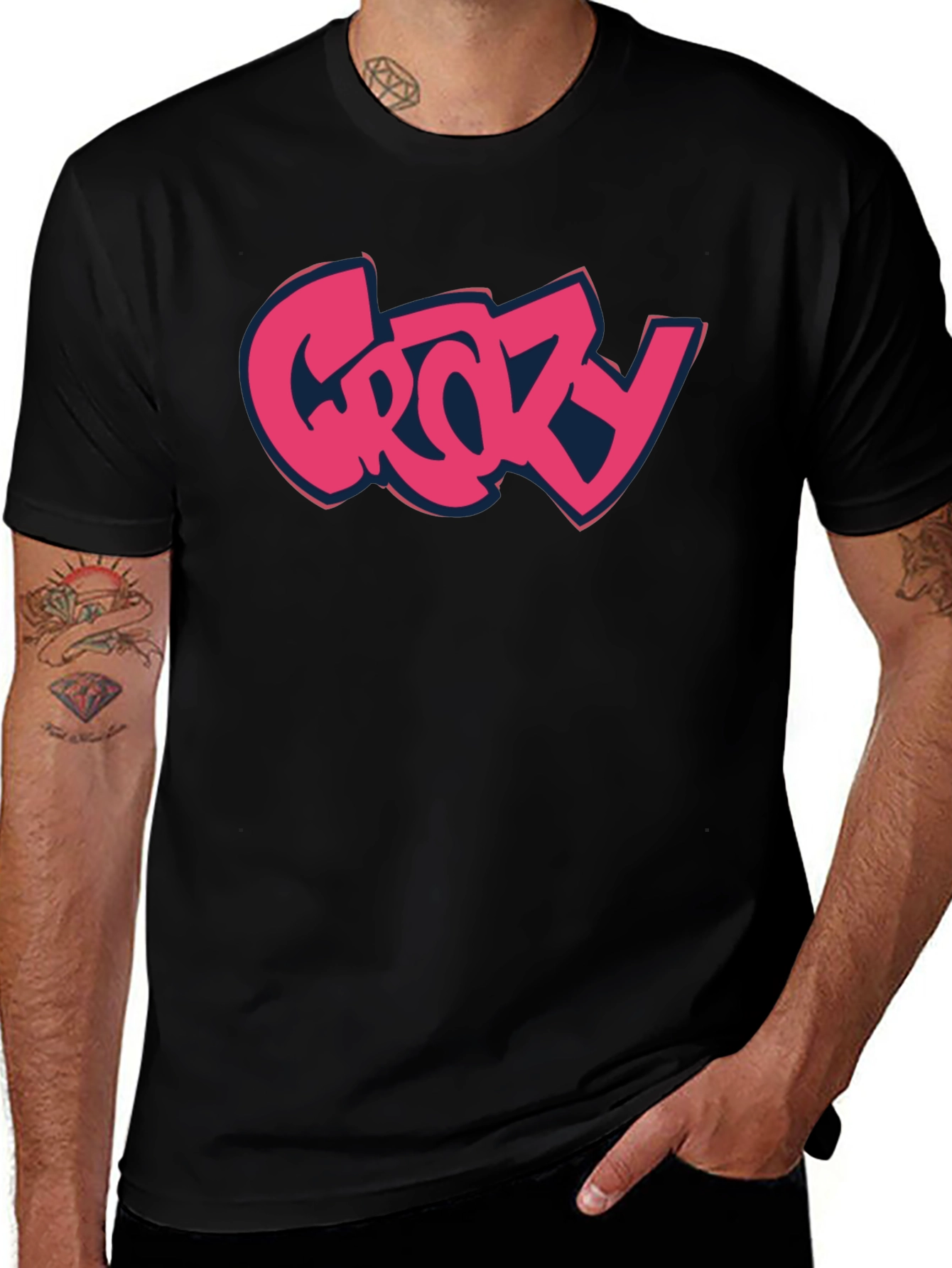 Grozy Black T-Shirt - Casual Wear