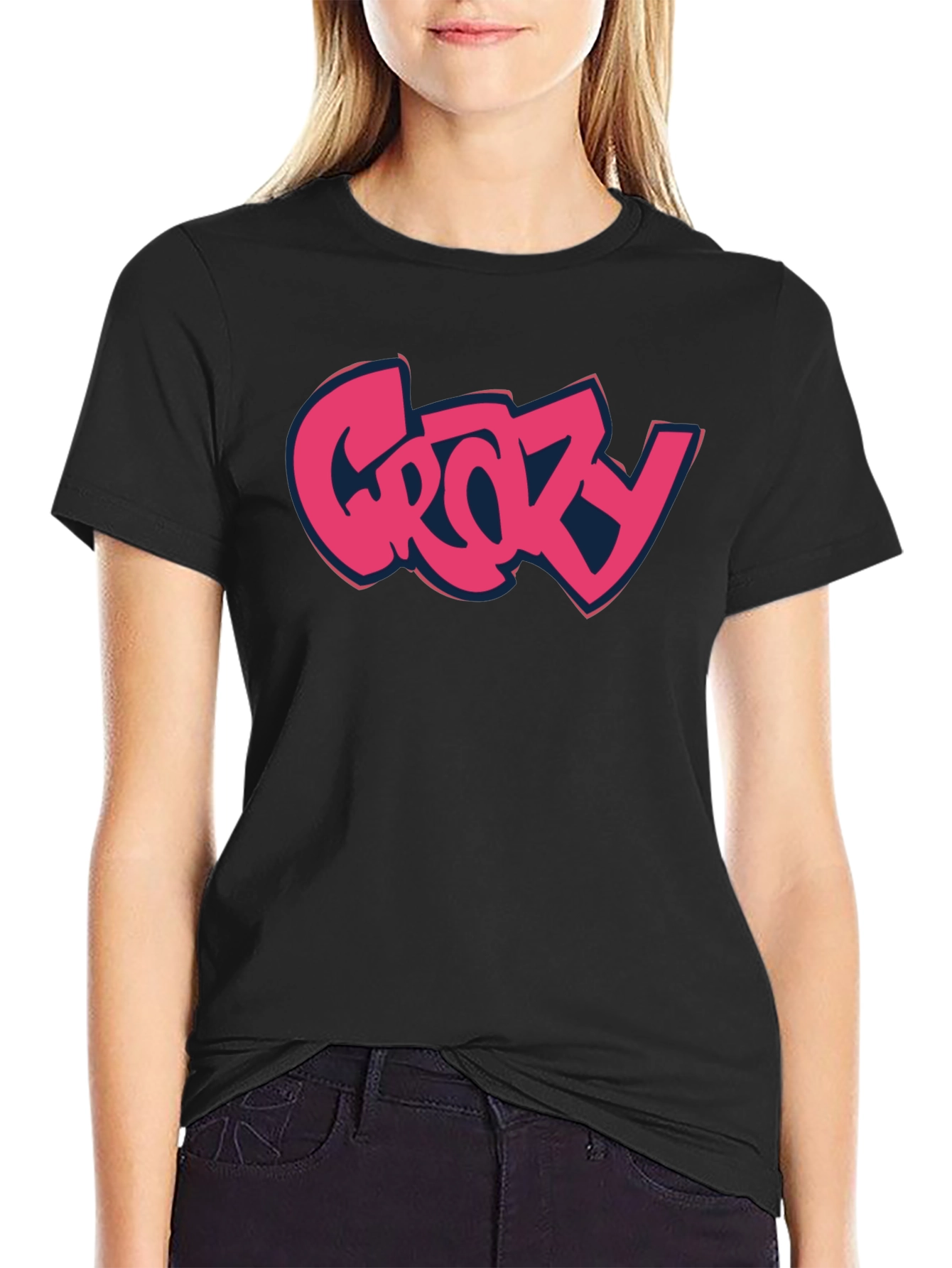 Grozy Black T-Shirt - Casual Wear