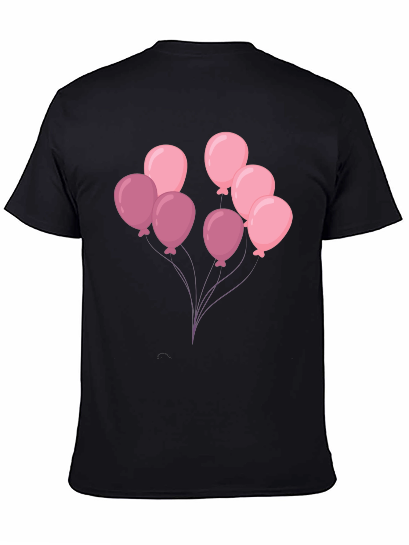 Balloon Graphic Tee - Black Cotton T-Shirt
