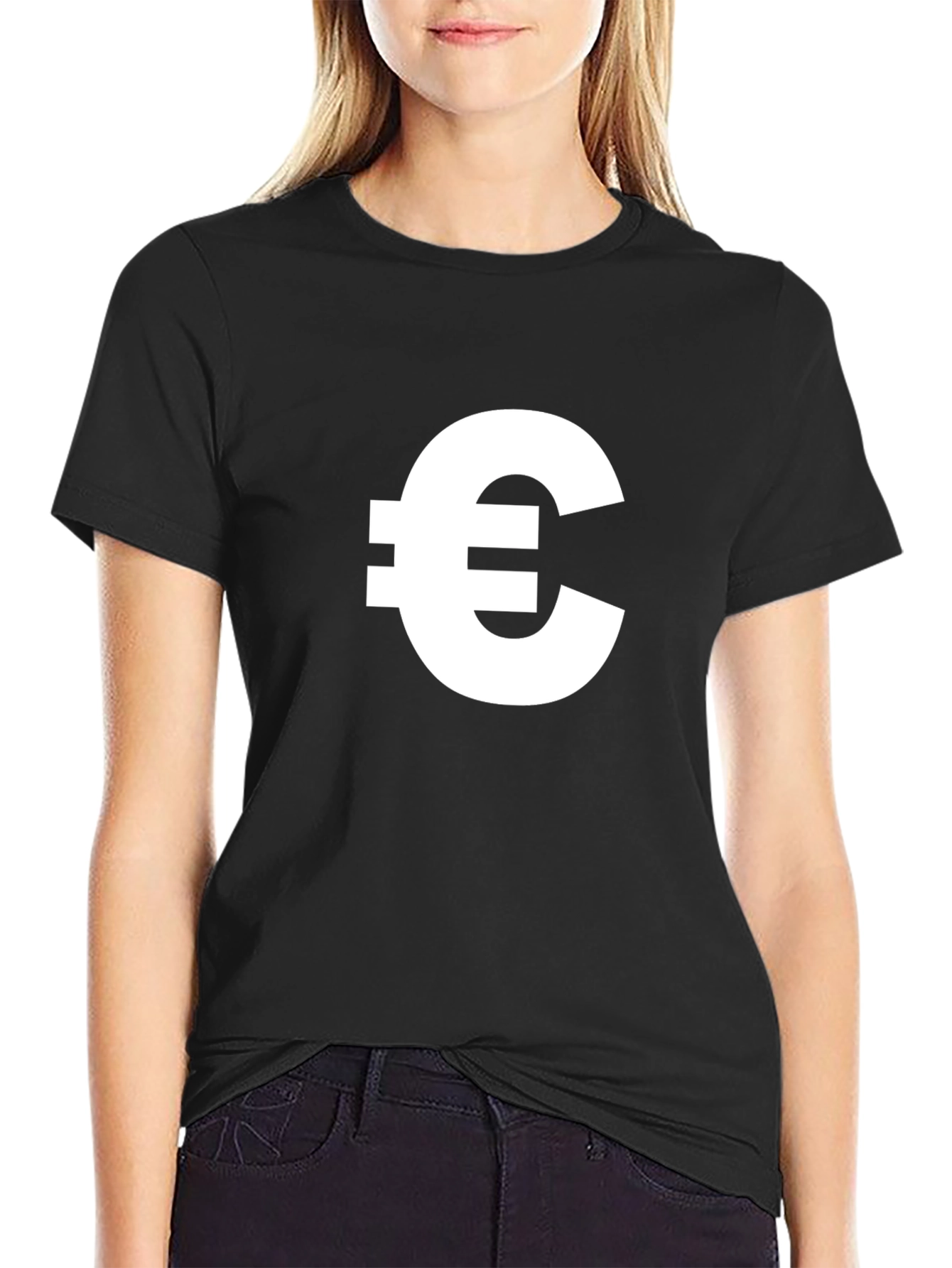 Euro Symbol T-Shirt - Classic Black Tee