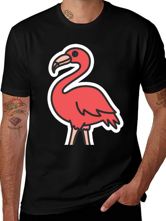 Flamingo Graphic Tee - Black Casual T-Shirt