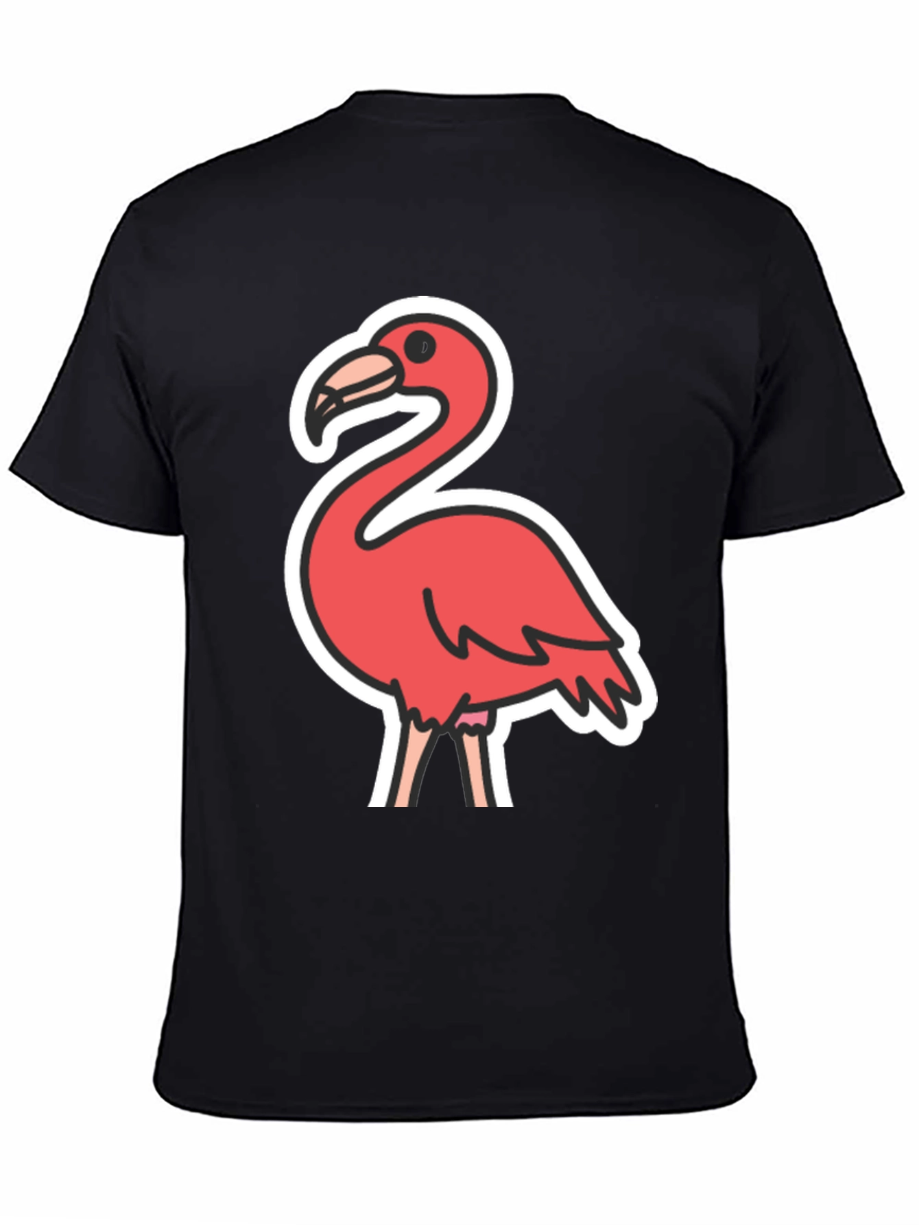 Flamingo Graphic Tee - Black Casual T-Shirt