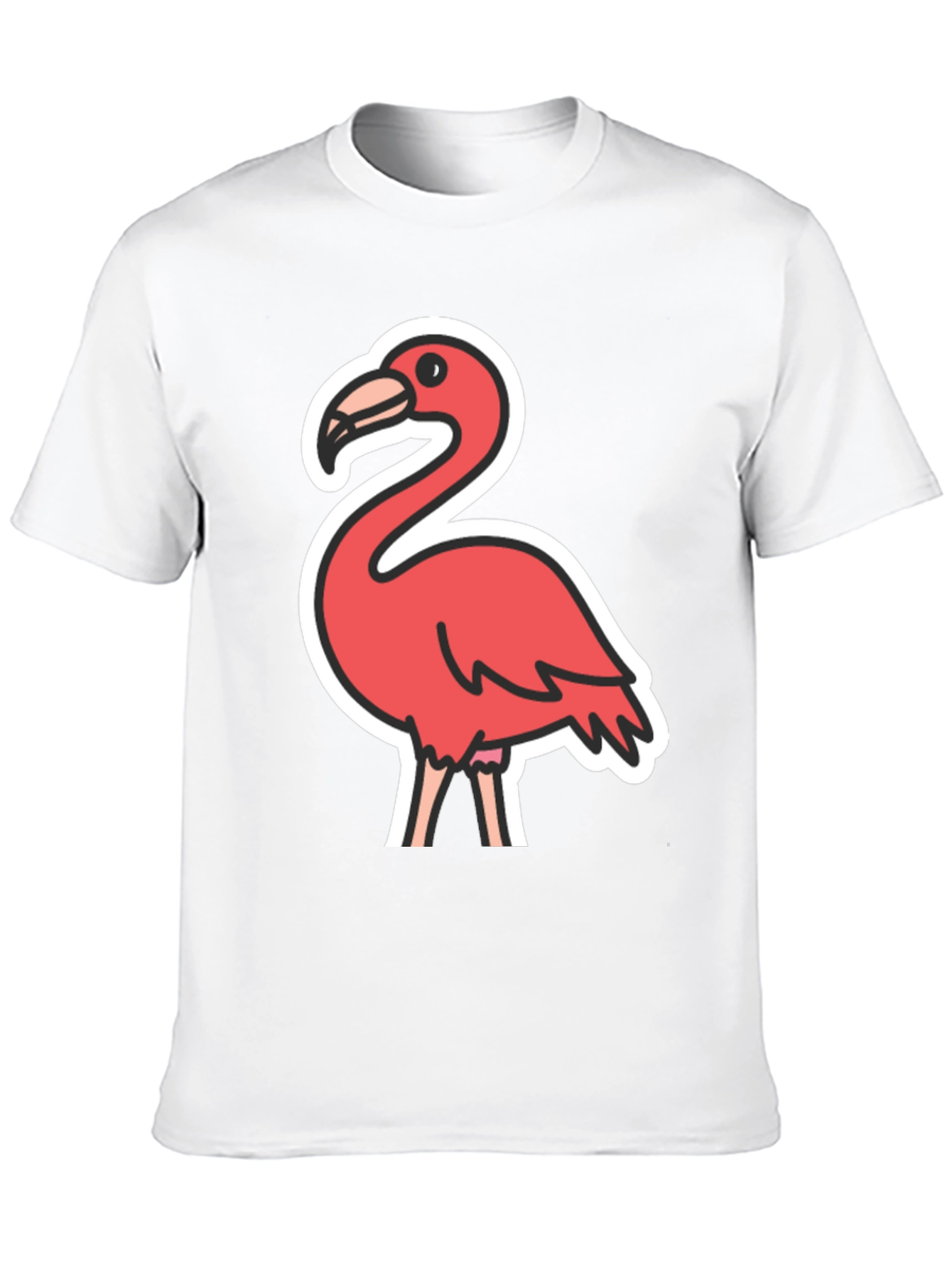 Flamingo Graphic Tee - Black Casual T-Shirt