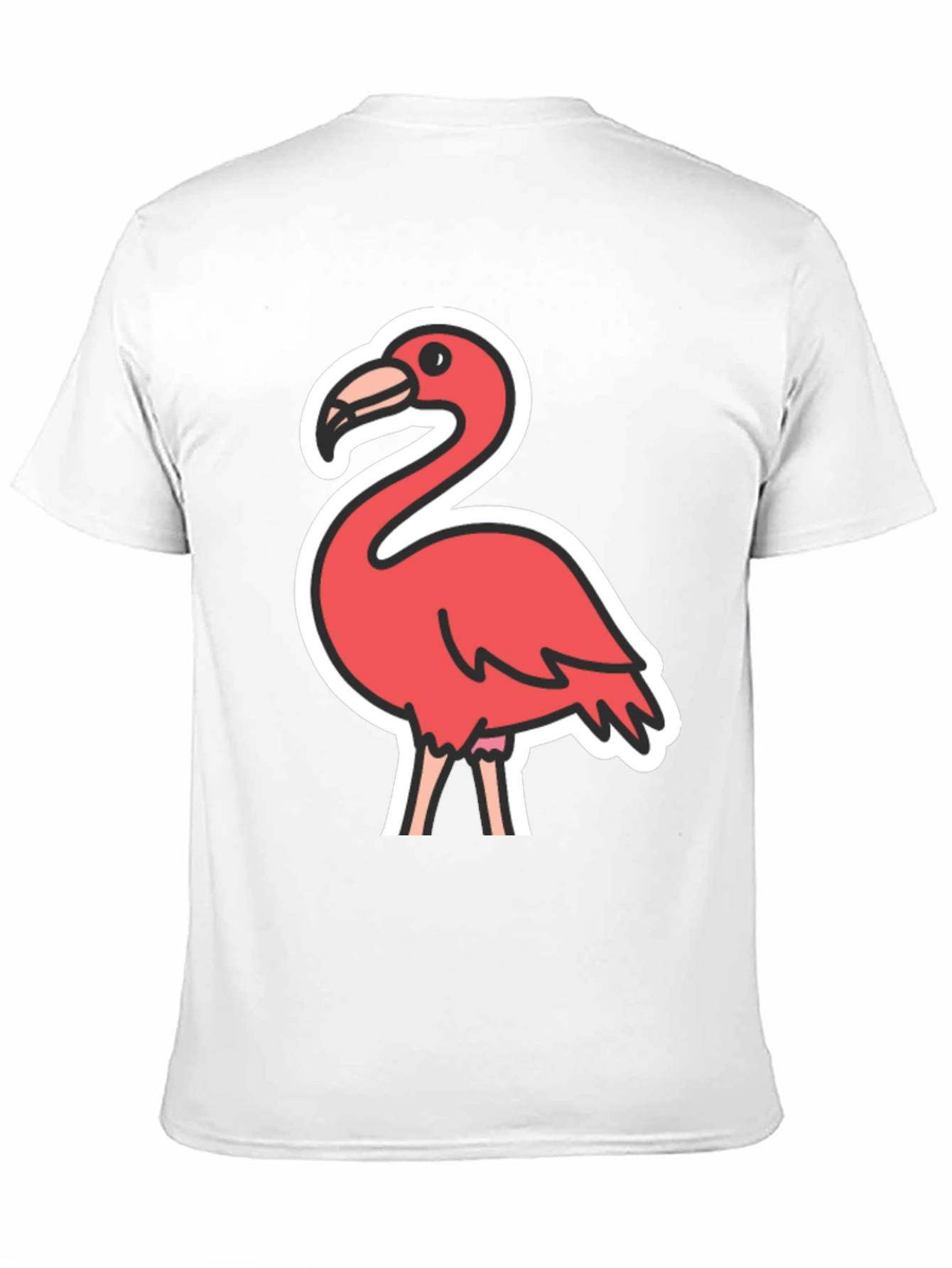 Flamingo Graphic Tee - Black Casual T-Shirt