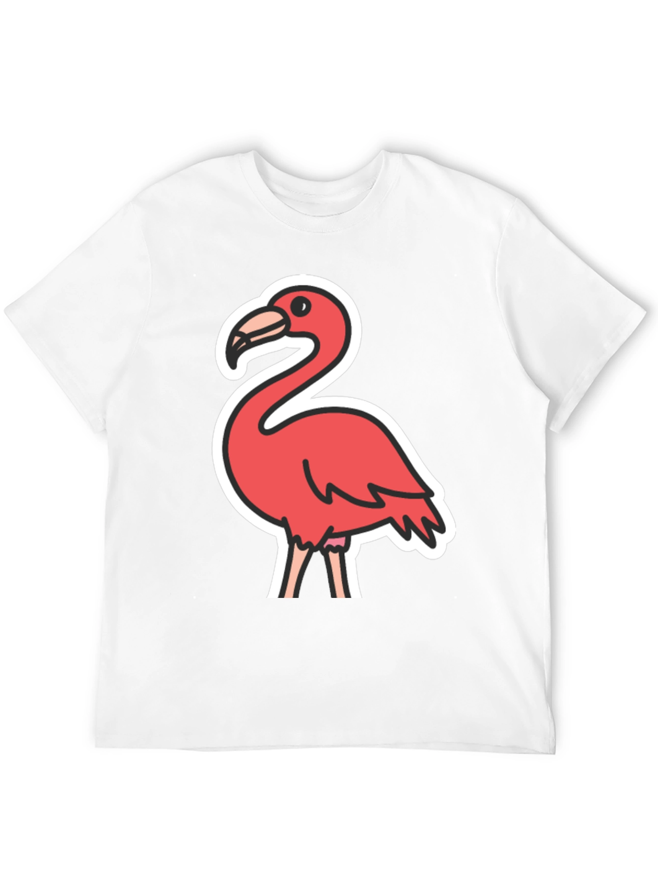 Flamingo Graphic Tee - Black Casual T-Shirt