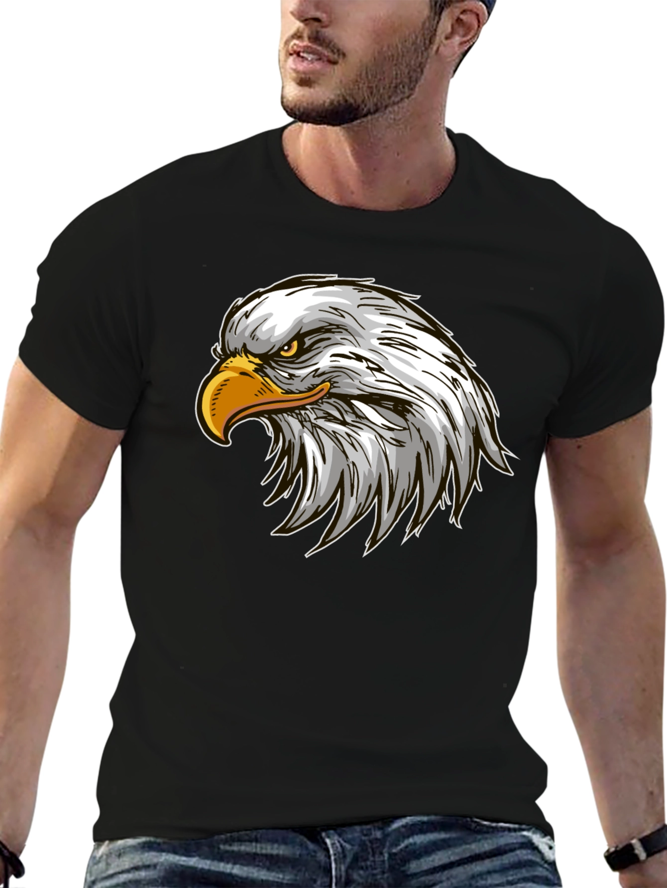 Bald Eagle Graphic T-Shirt - Black