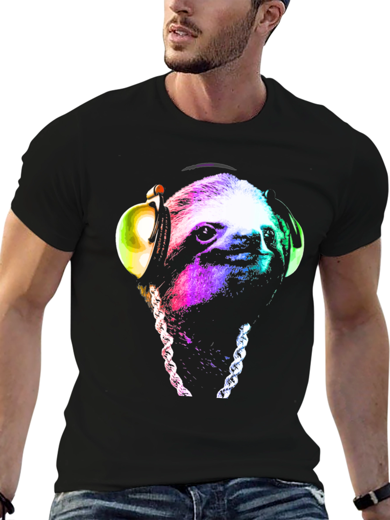 Sloth DJ T-Shirt - Cool Graphic Tee