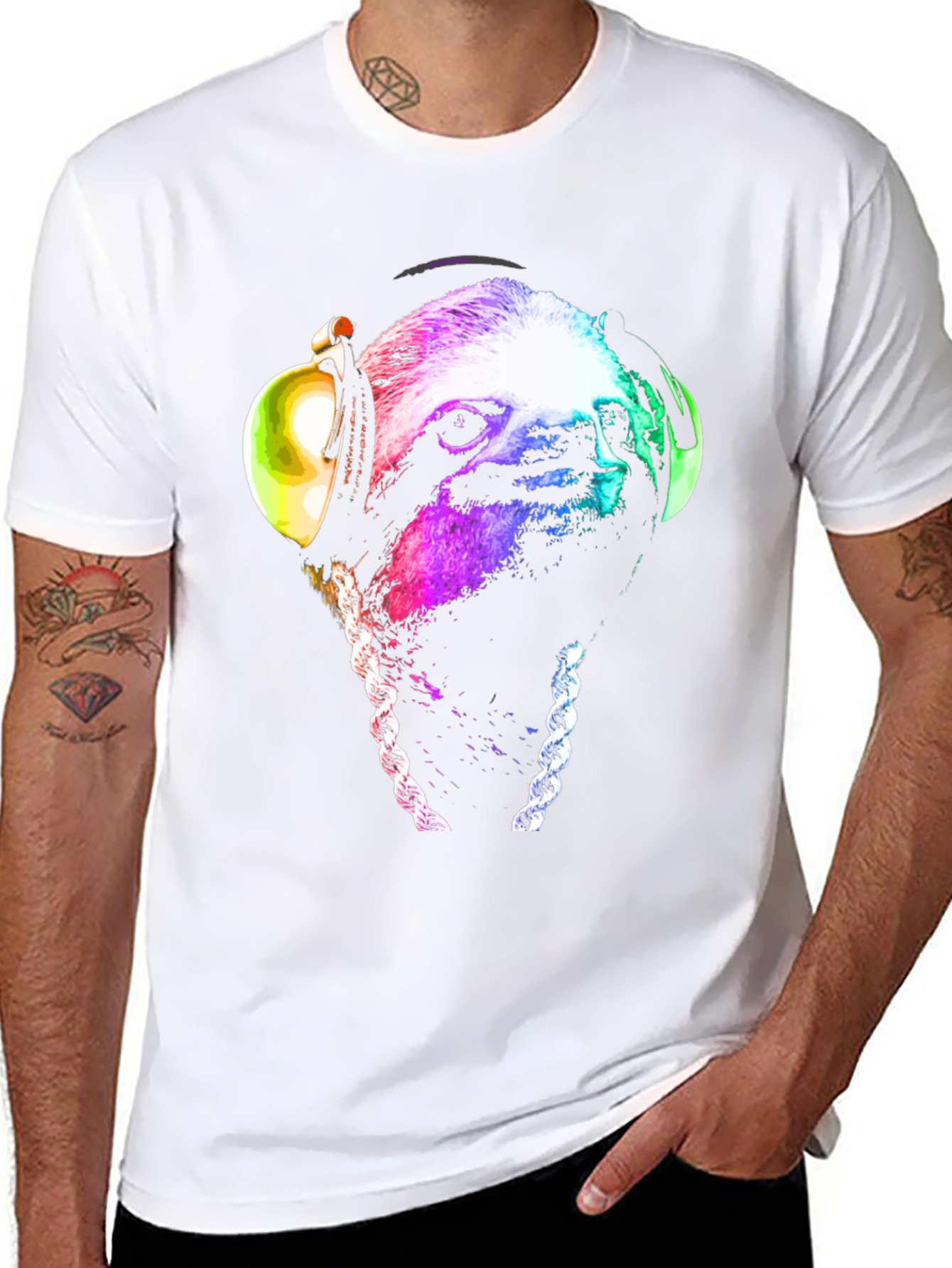 Sloth DJ T-Shirt - Cool Graphic Tee