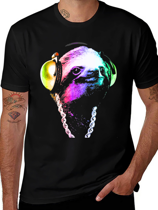 Sloth DJ T-Shirt - Cool Graphic Tee