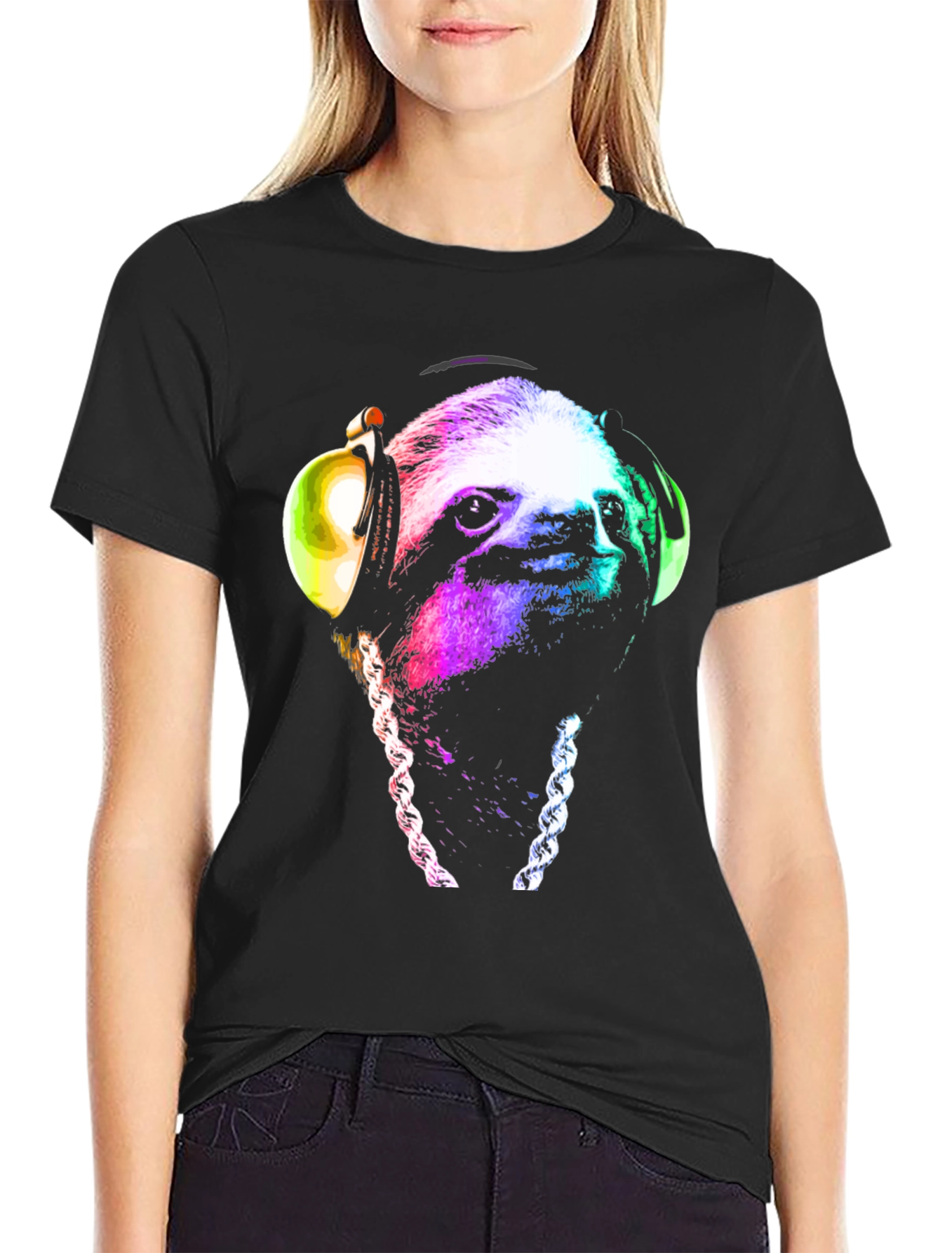 Sloth DJ T-Shirt - Cool Graphic Tee